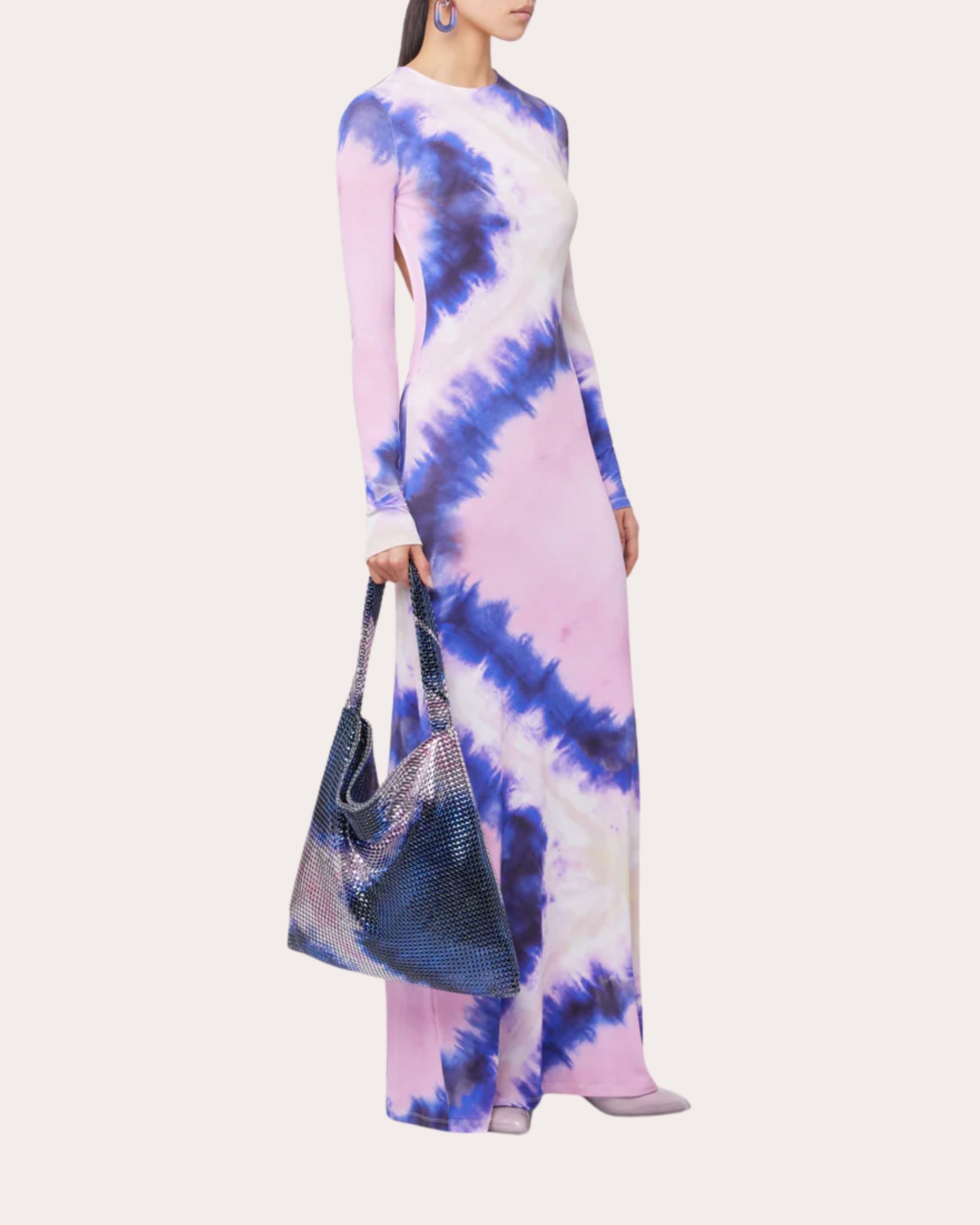 Tie Dye Jersey Open-Back Maxi Dress - 4
