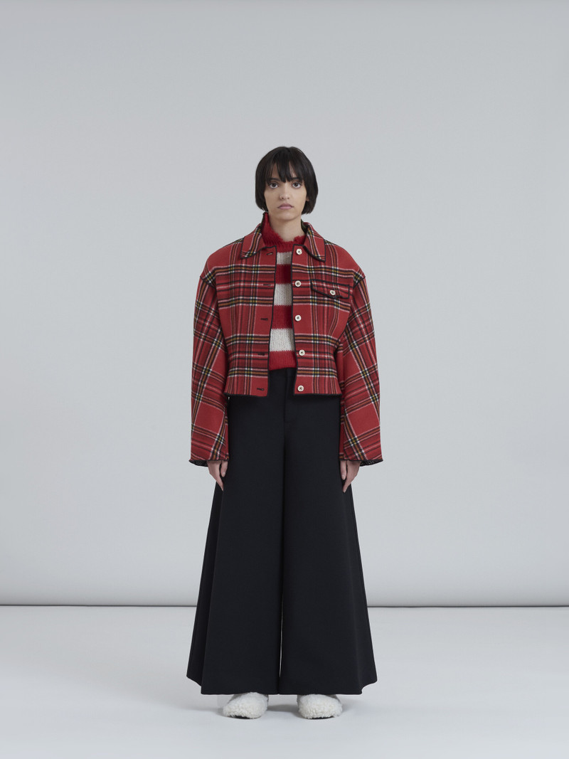Marni DOUBLE FACE MELTON WOOL JACKET WITH CONTRASTING LINING AND PIPING outlook