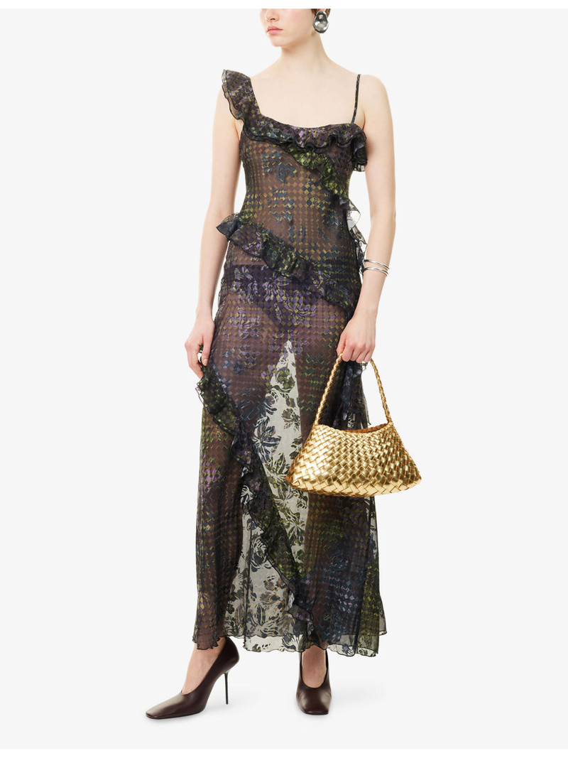 SIEDRÉS Monica Ruffled Woven Maxi Dress outlook