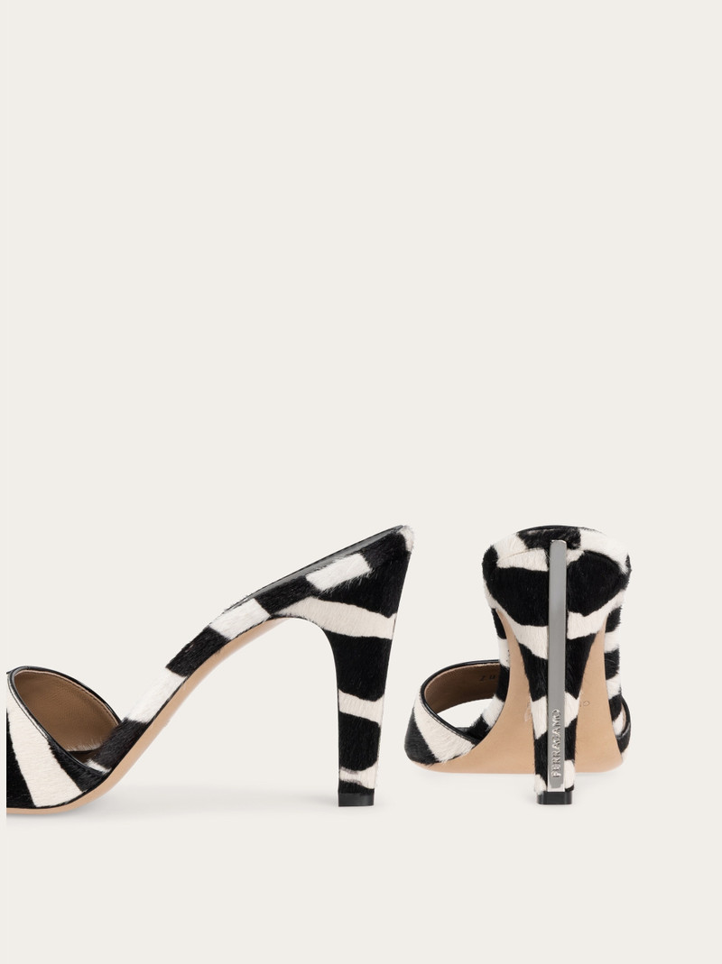 Pony skin heeled slide 6