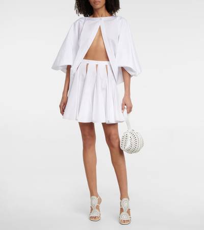Alaïa High-rise cutout cotton miniskirt outlook