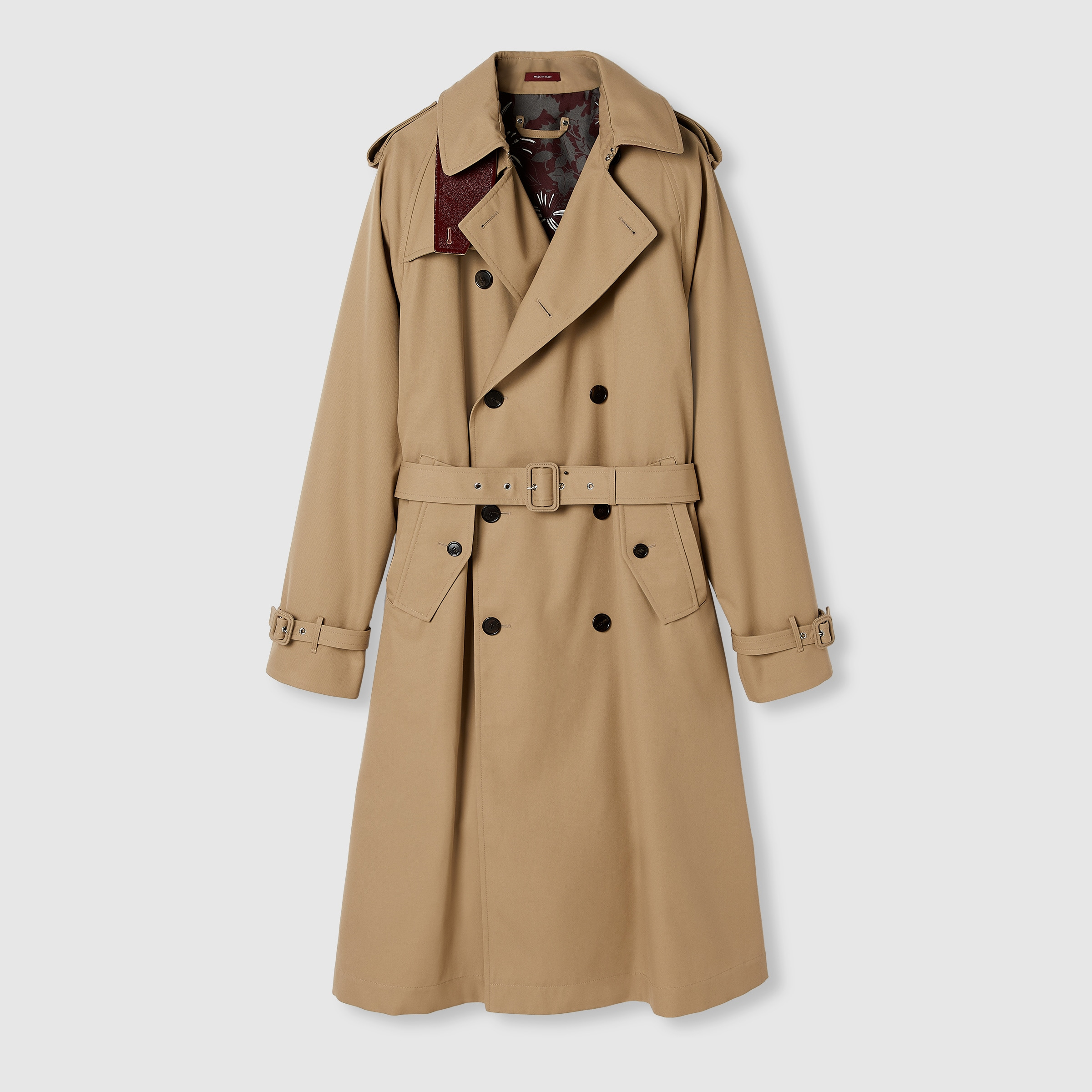 Cotton gabardine trench coat - 1