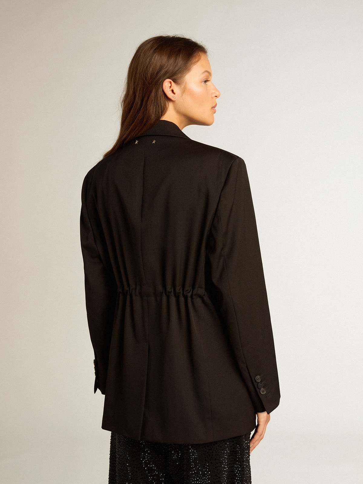 Women’s tuxedo jacket in black wool gabardine - 4