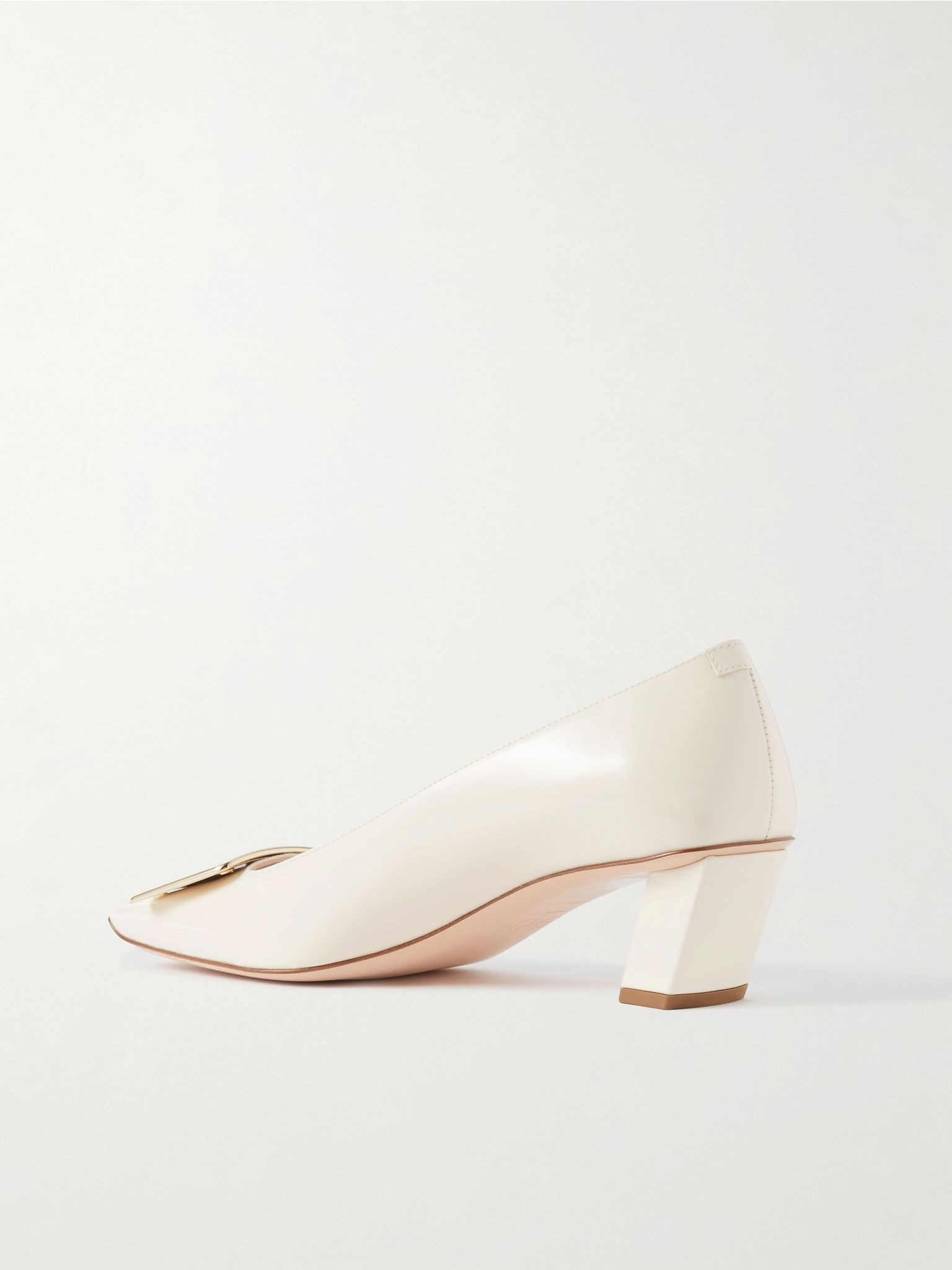 Belle Vivier 45 patent-leather pumps Cream - 3