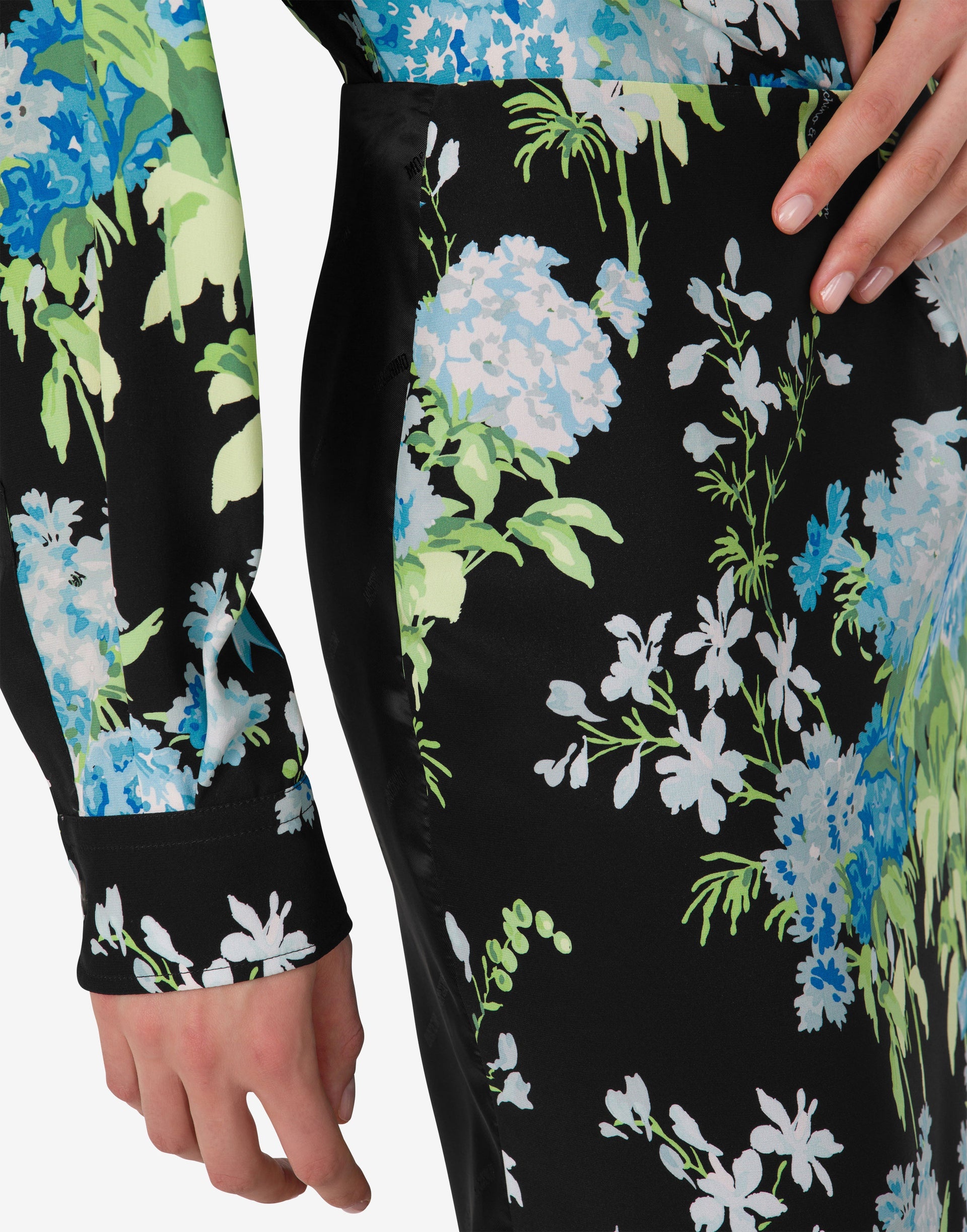 PRINTED SILK SATIN SKIRT - 4