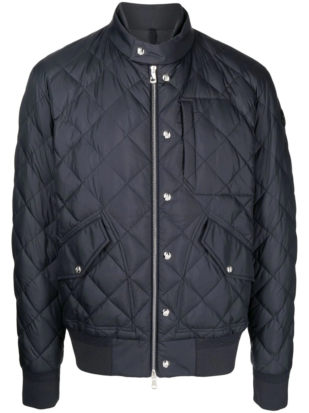 quilted button-front jacket - 1