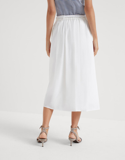 Brunello Cucinelli Techno cotton poplin skirt with shimmering buckle outlook