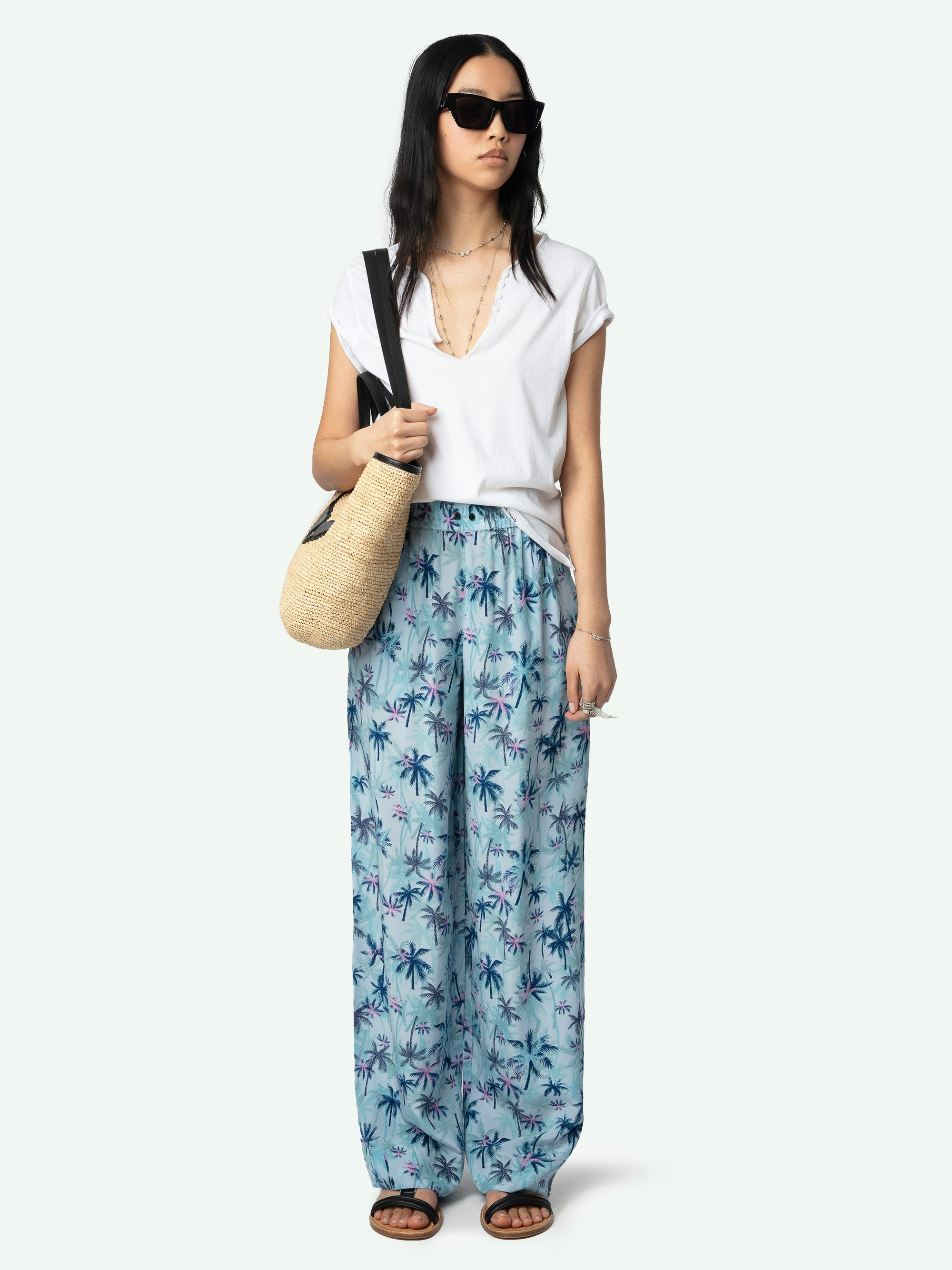 Resort Women's Wide Leg Silk Pants - 2