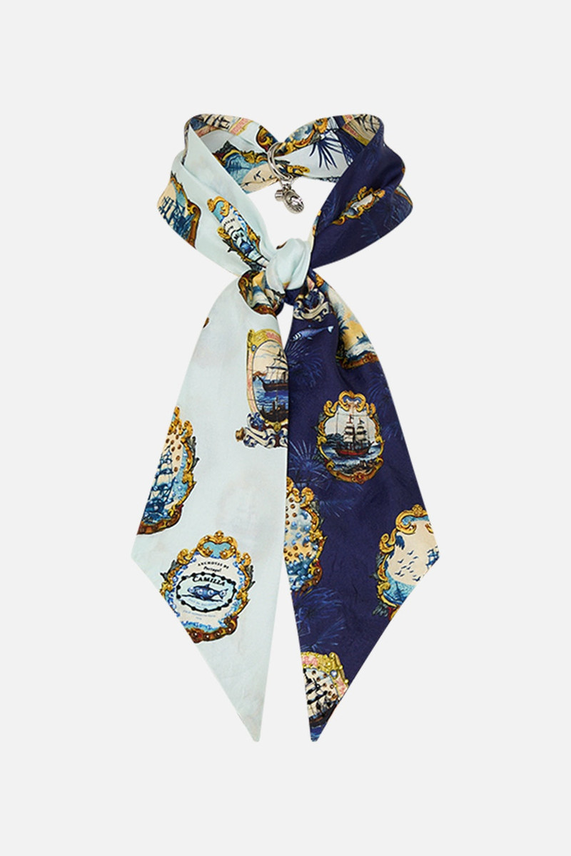 SKINNY NECK SCARF WITH TRINKET - 1