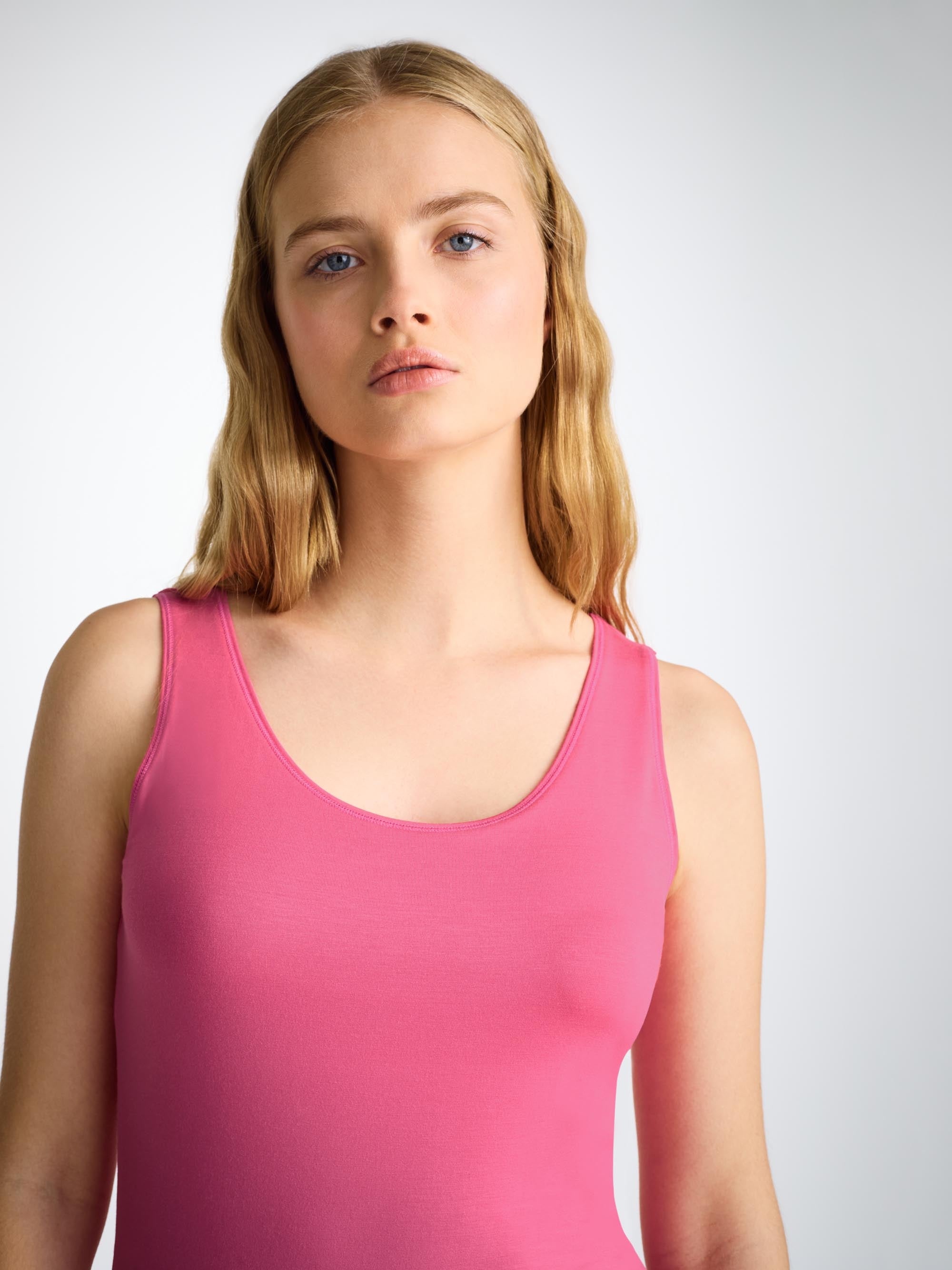 Women's Support Vest Lara Micro Modal Stretch Flamingo Pink - 5