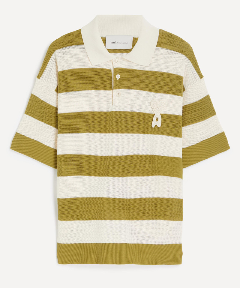 Cream-Matcha Cotton Polo 1