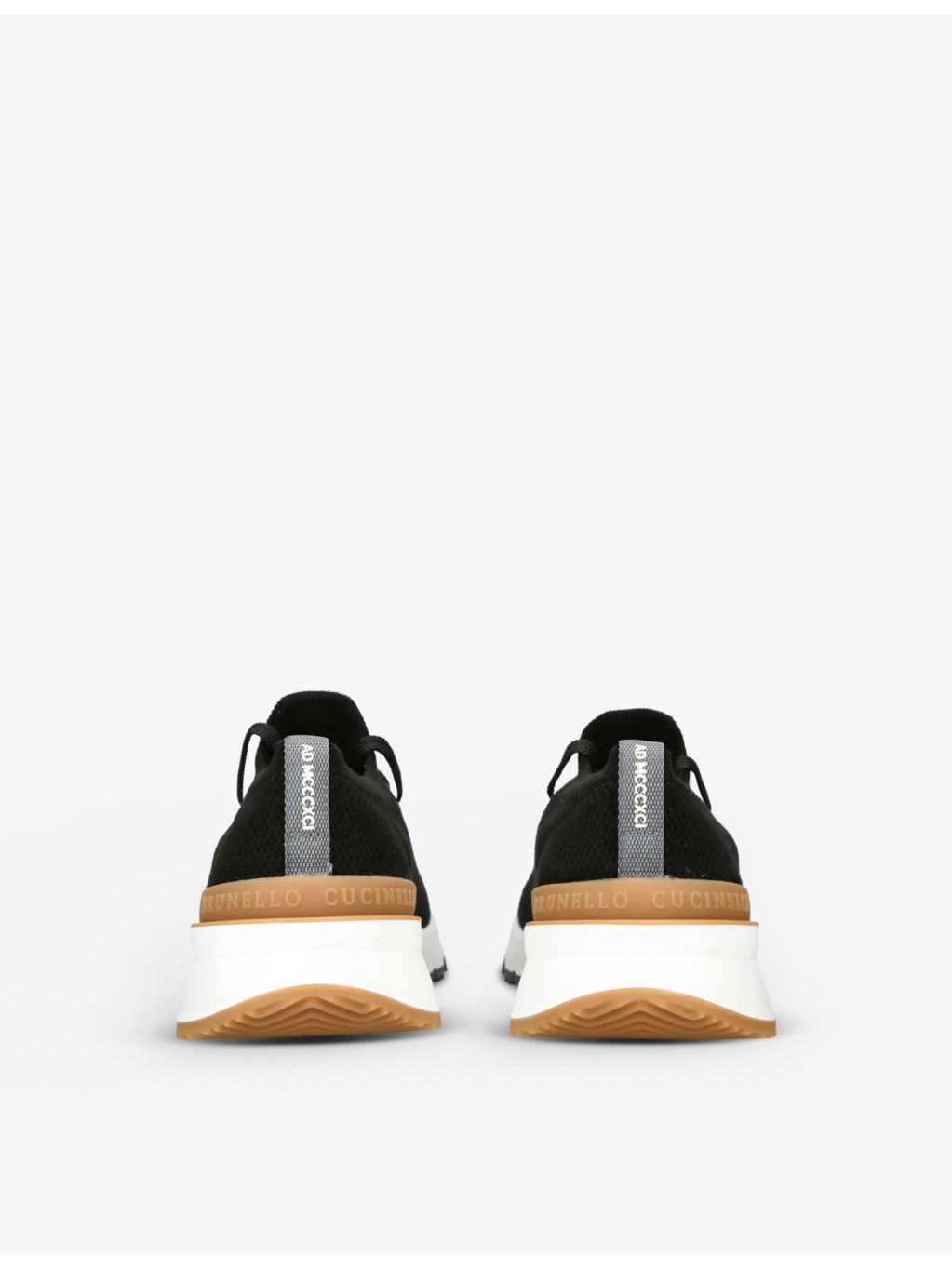 Logo-detail low-top cotton-knit trainers - 4