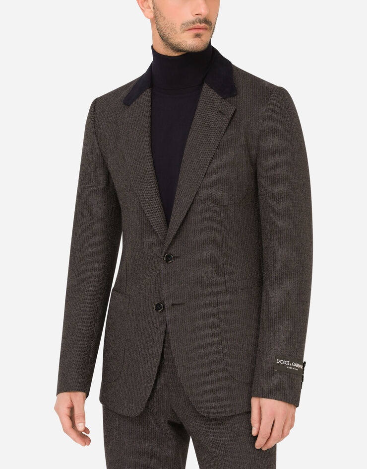 Wool-blend Portofino jacket with pencil stripe - 4