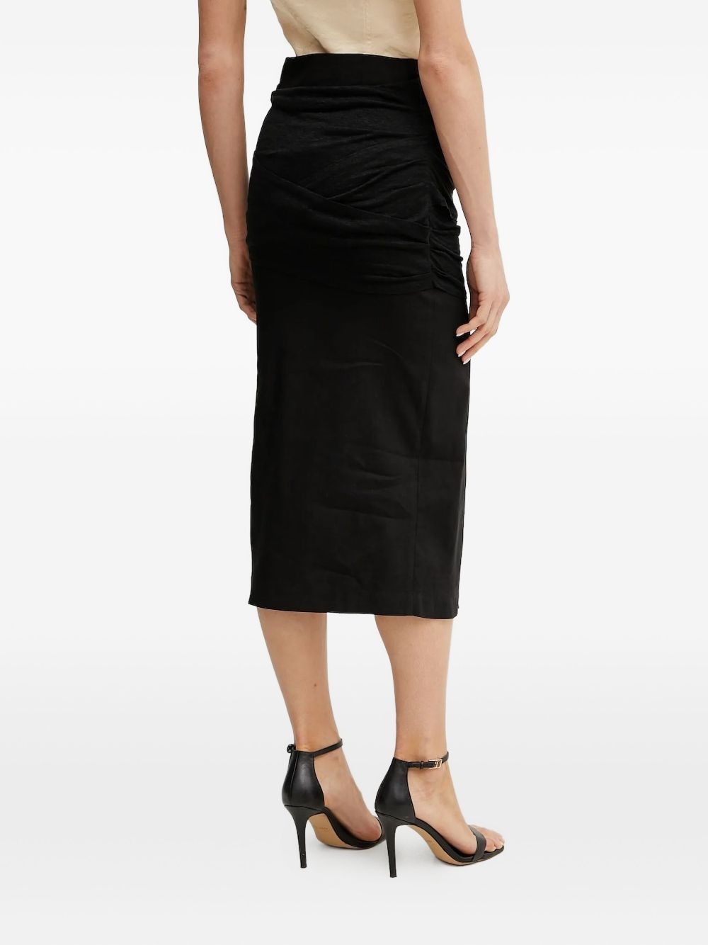 gathered midi skirt - 2