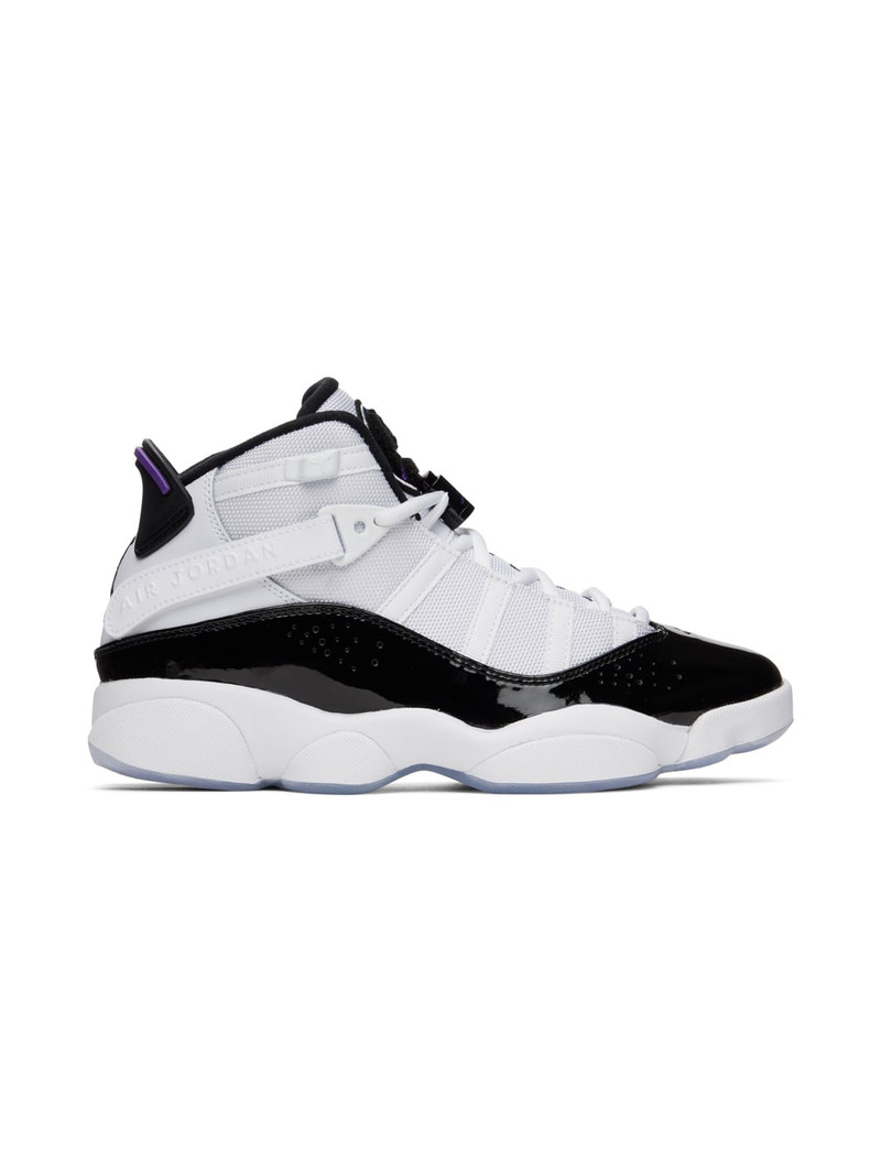 White & Black Jordan 6 Rings Sneakers - 1