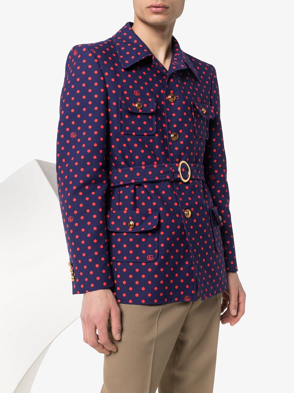 GG polka-dot belted jacket - 2