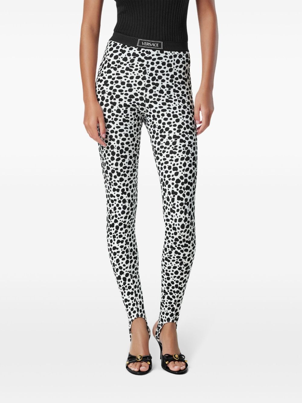 printed stirrup leggings - 3