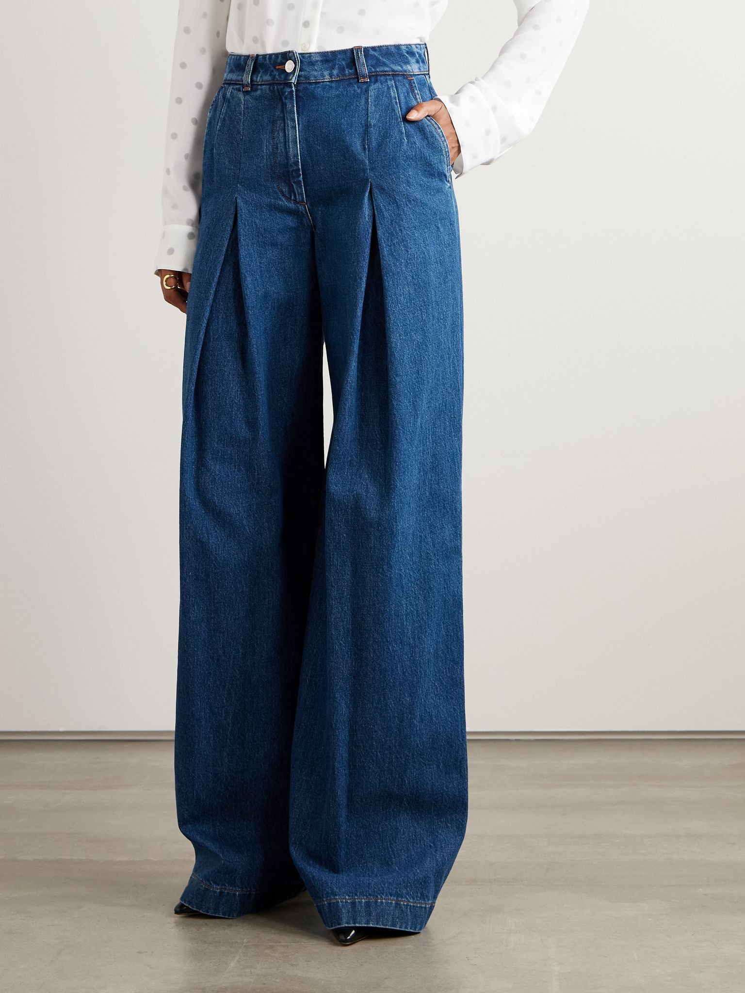 High-rise wide-leg jeans Blue - 3