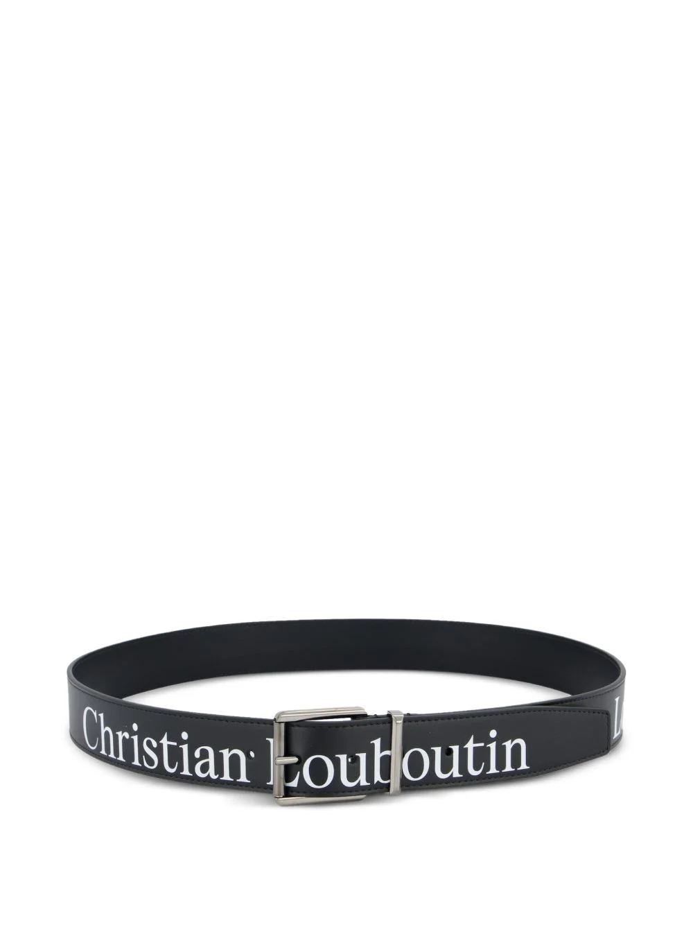 logo-print leather belt - 1