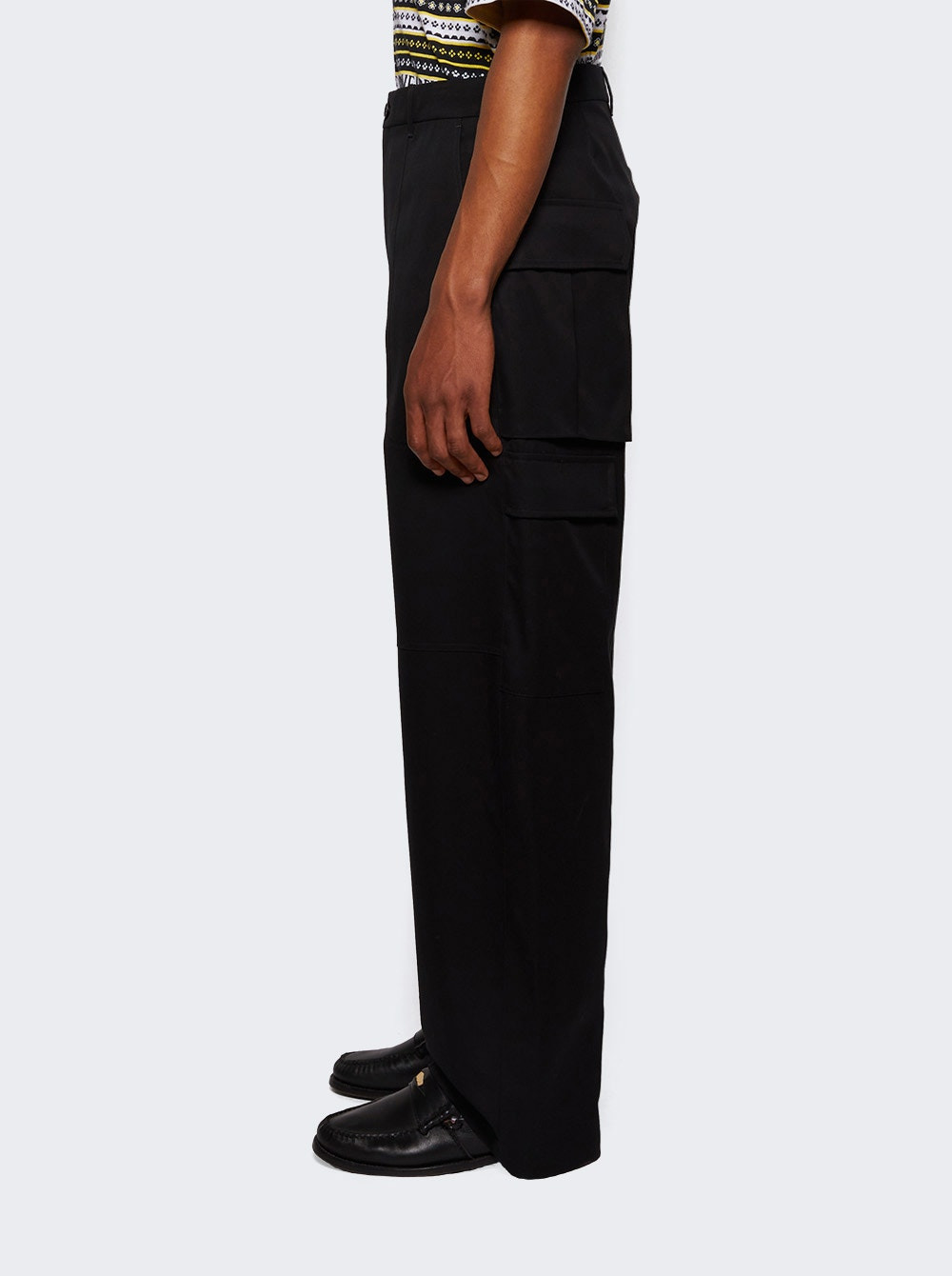 Cotton And Silk Cargo Trousers Beige - 3