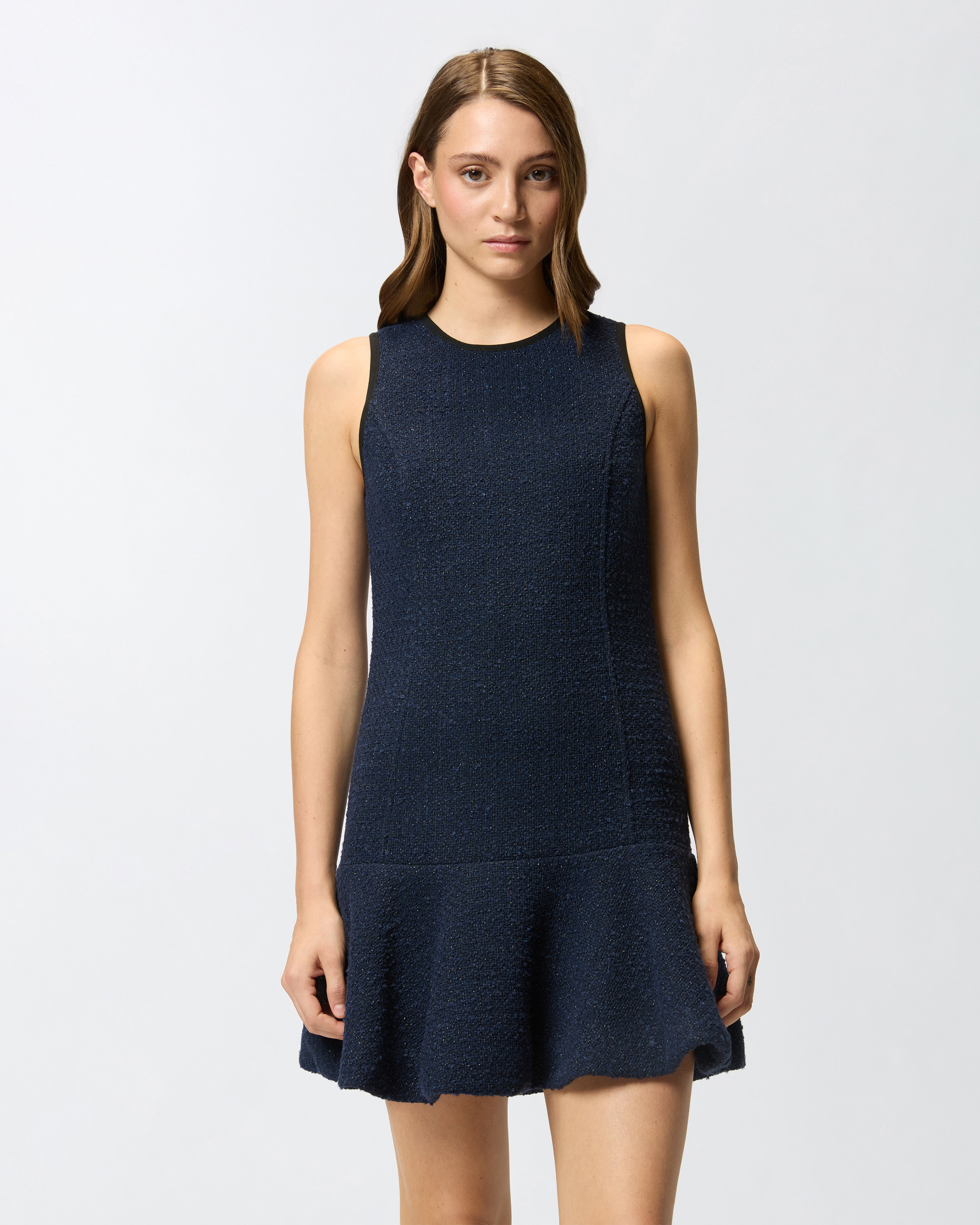 FLARED SLEEVELESS DRESS IN PATTERNED TWEED - 2