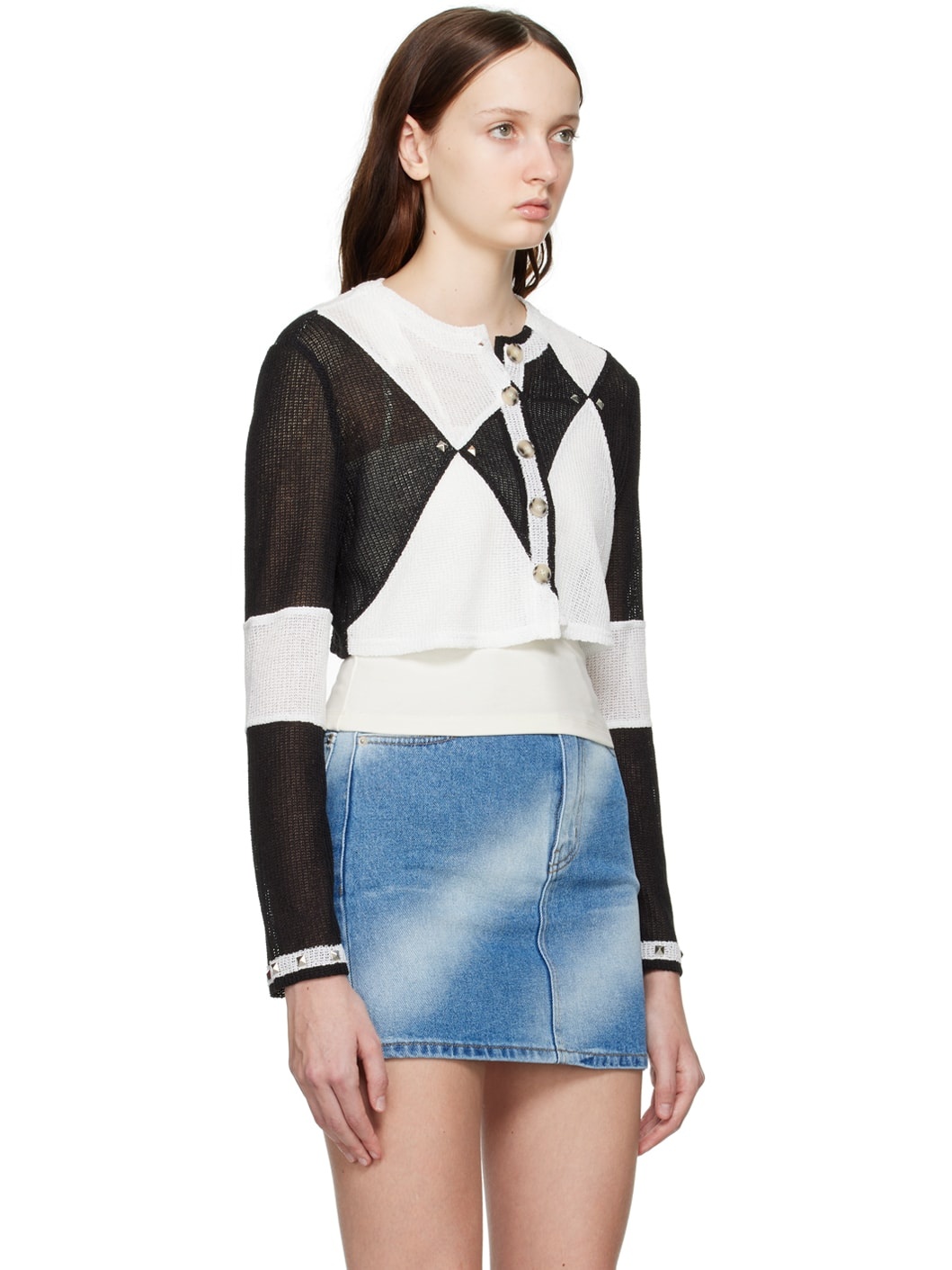 Black & White Mono Cardigan - 2