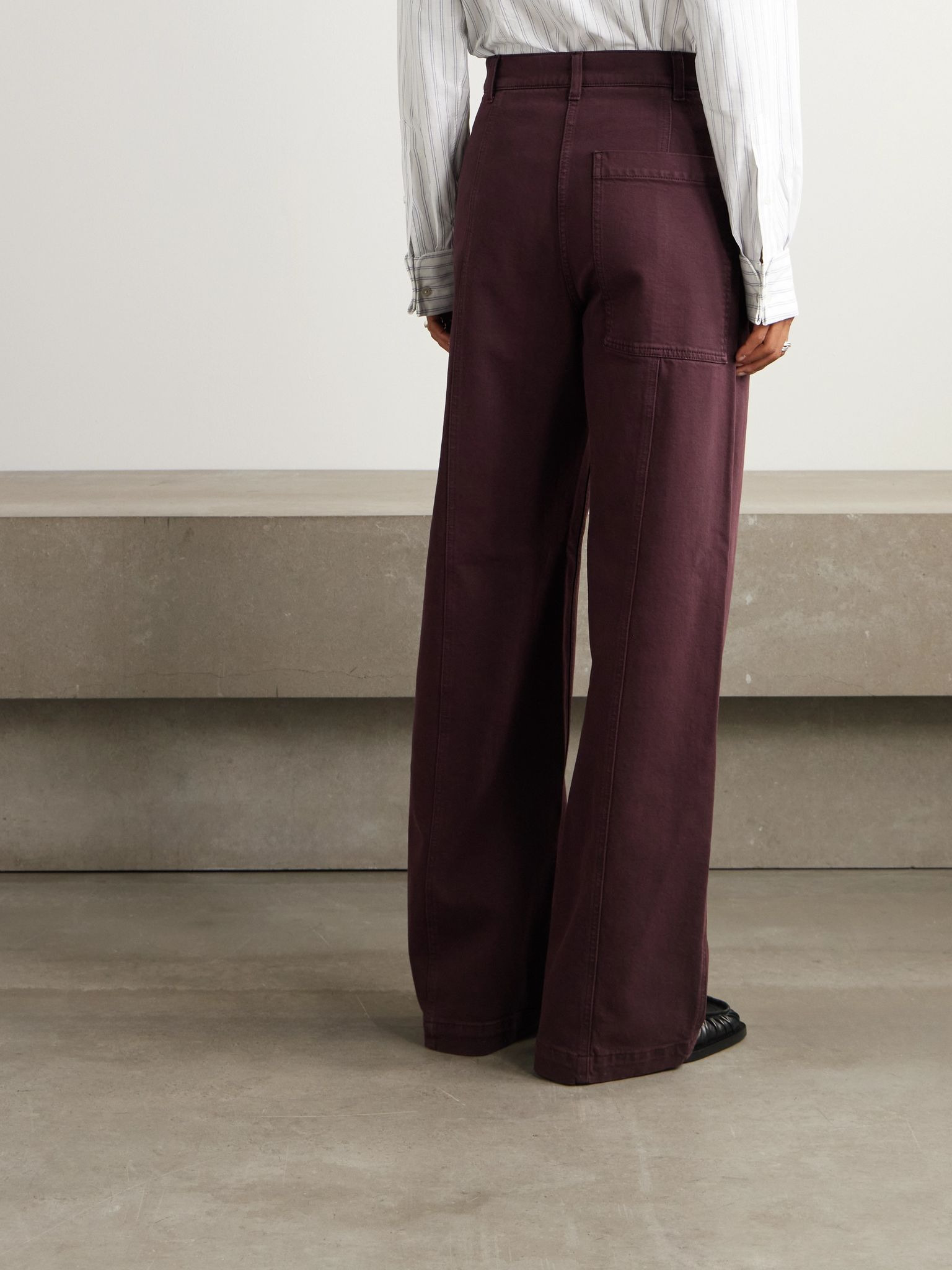 Organic wide-leg jeans Burgundy - 4