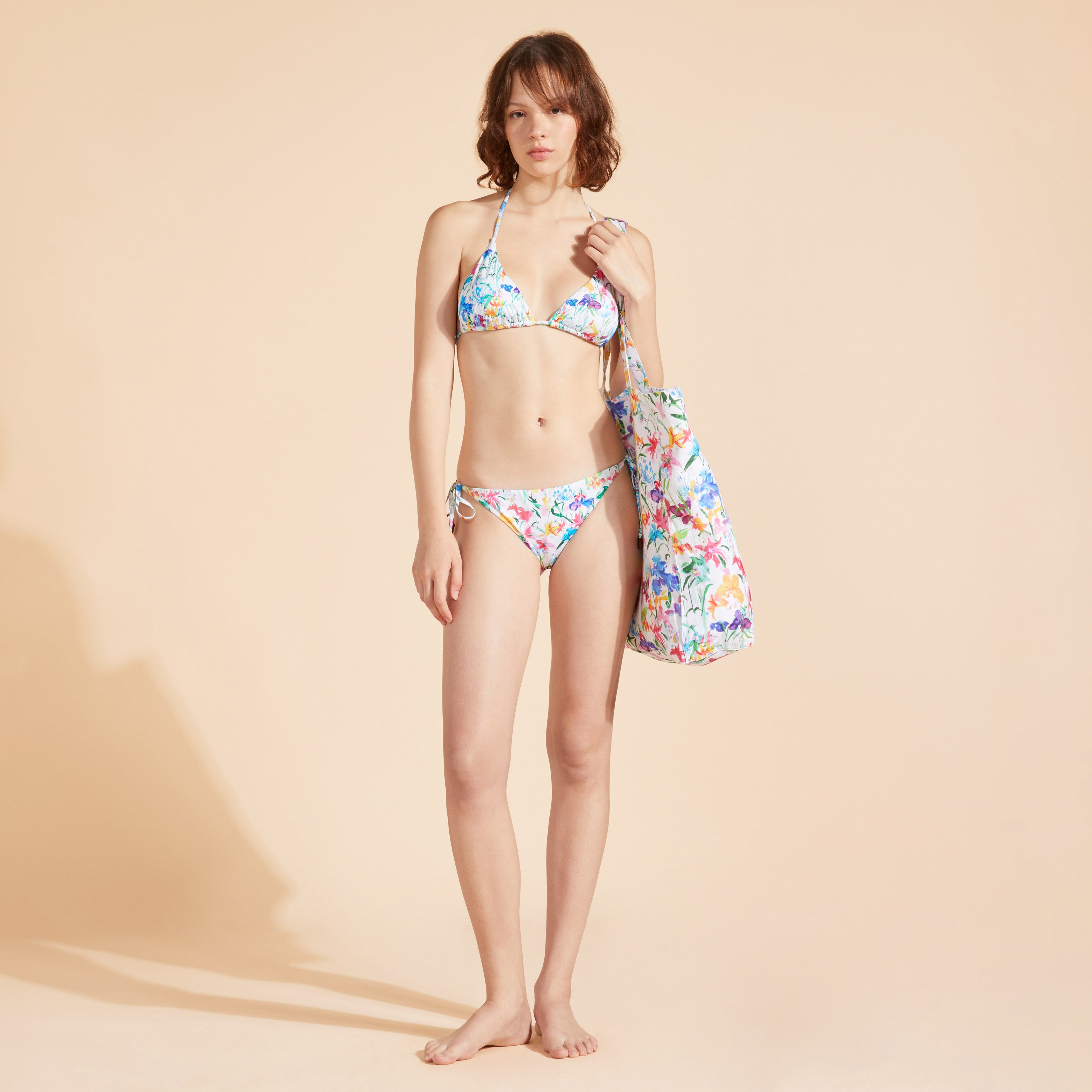 Women Triangle Bikini Top Happy Flowers - 4