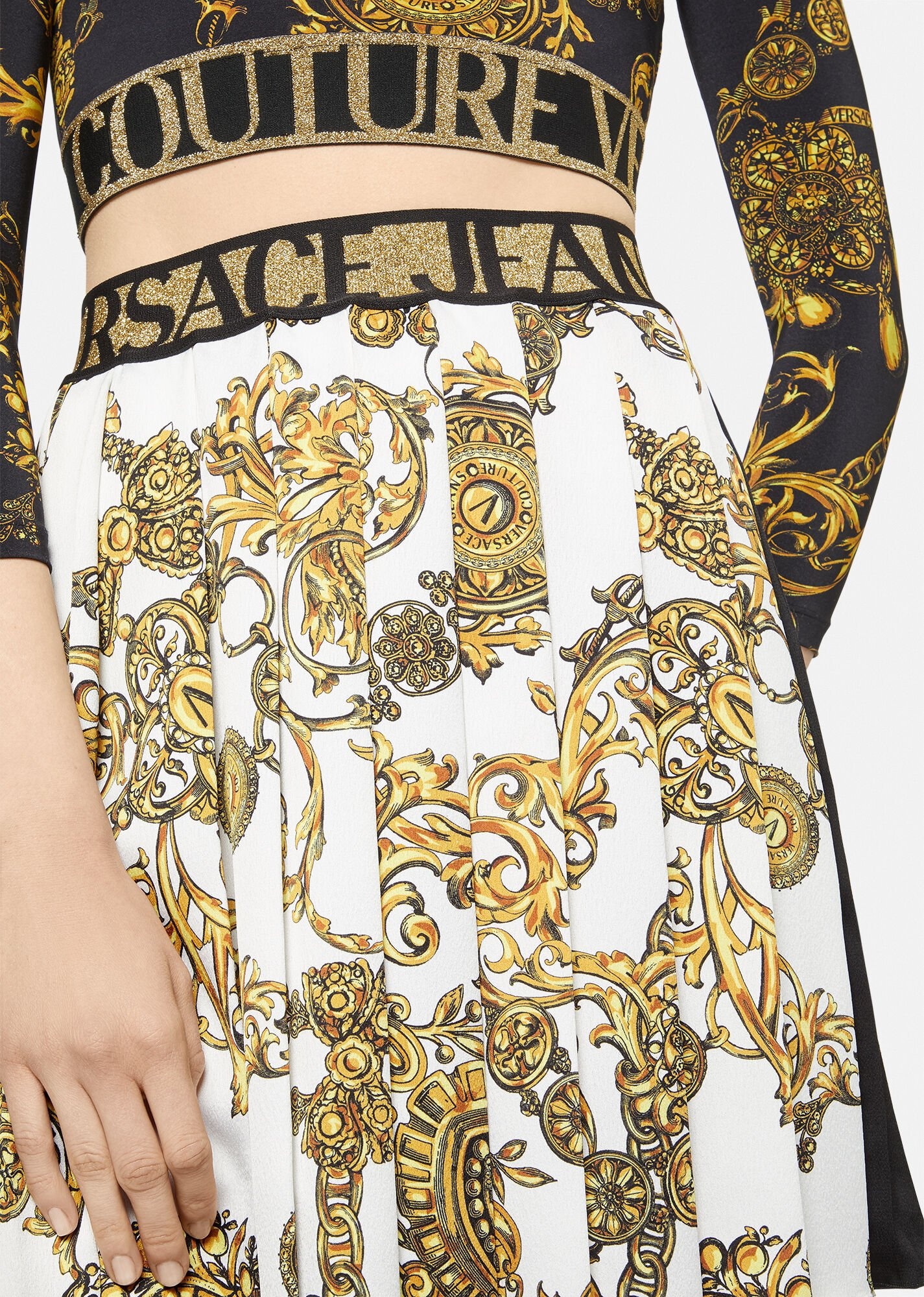 Regalia Baroque Print Pleated Mini Skirt - 5