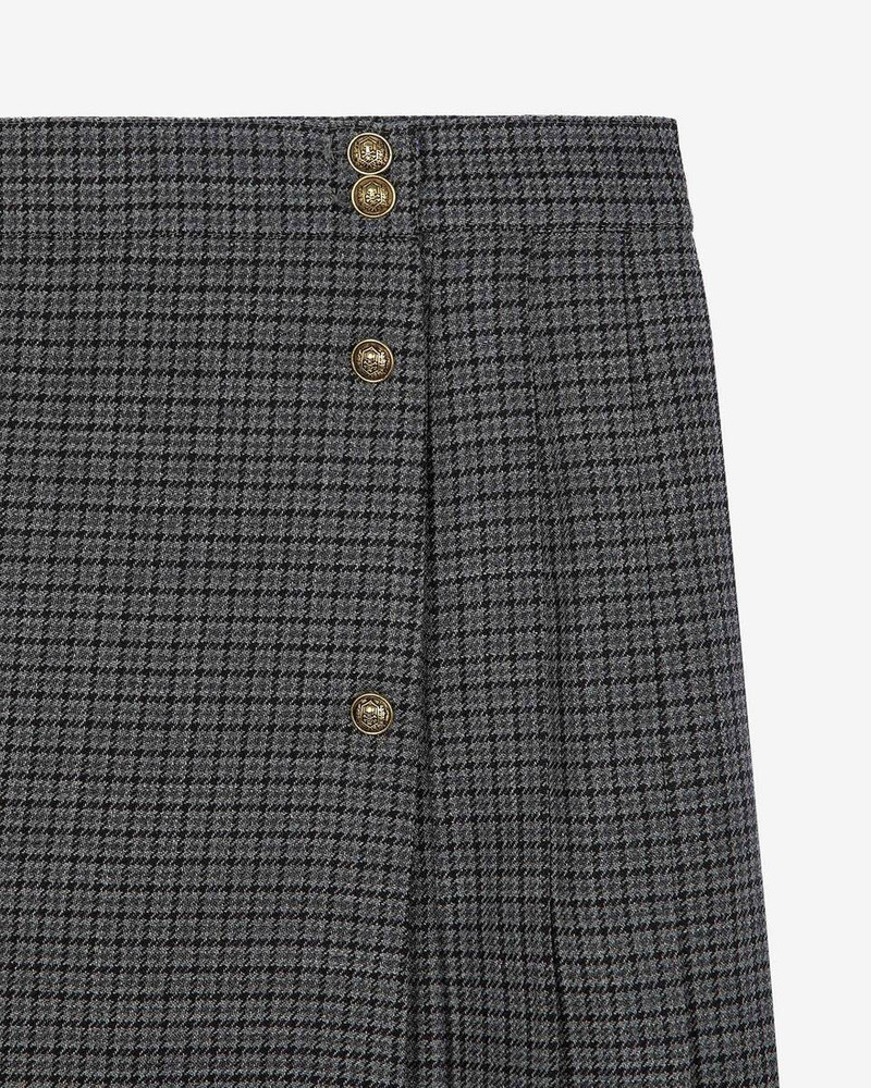 BLACK AND GRAY LONG WRAP SKIRT 7