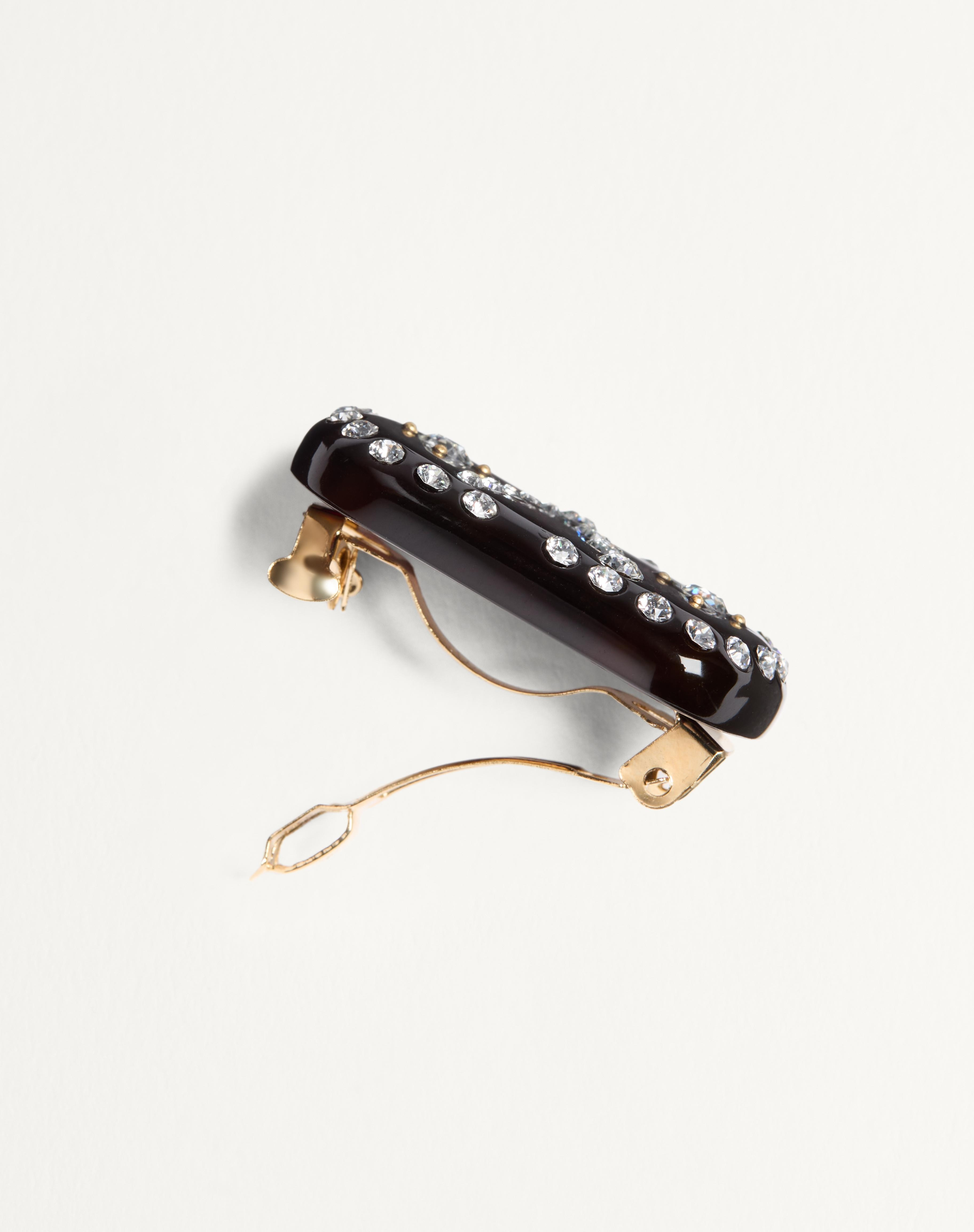 VLOGO SIGNATURE HAIR CLIP IN RESIN, METAL AND CRYSTALS - 5