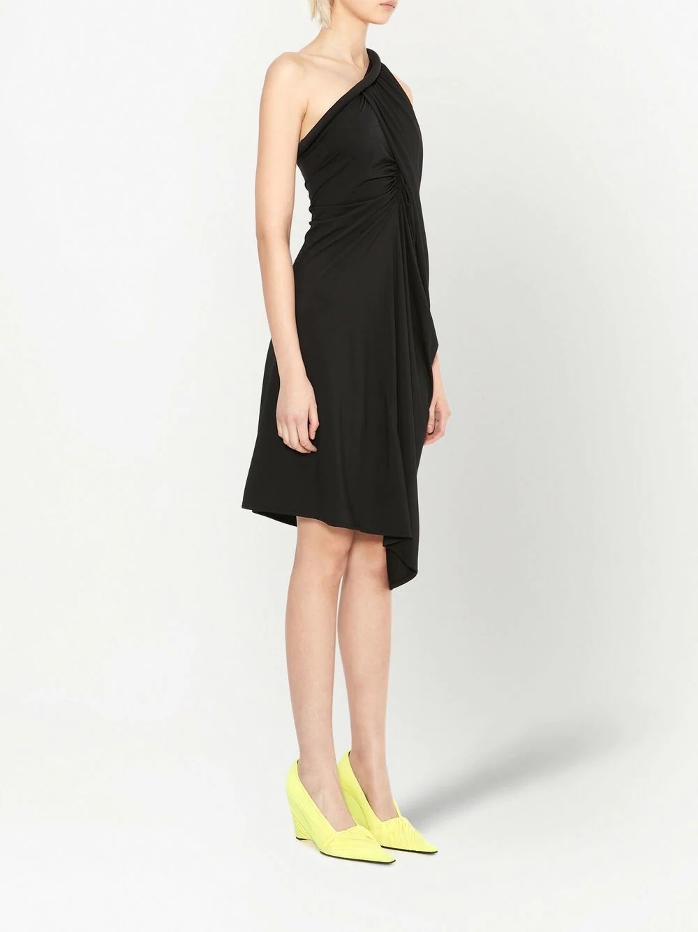 one-shoulder gathered dress - 3