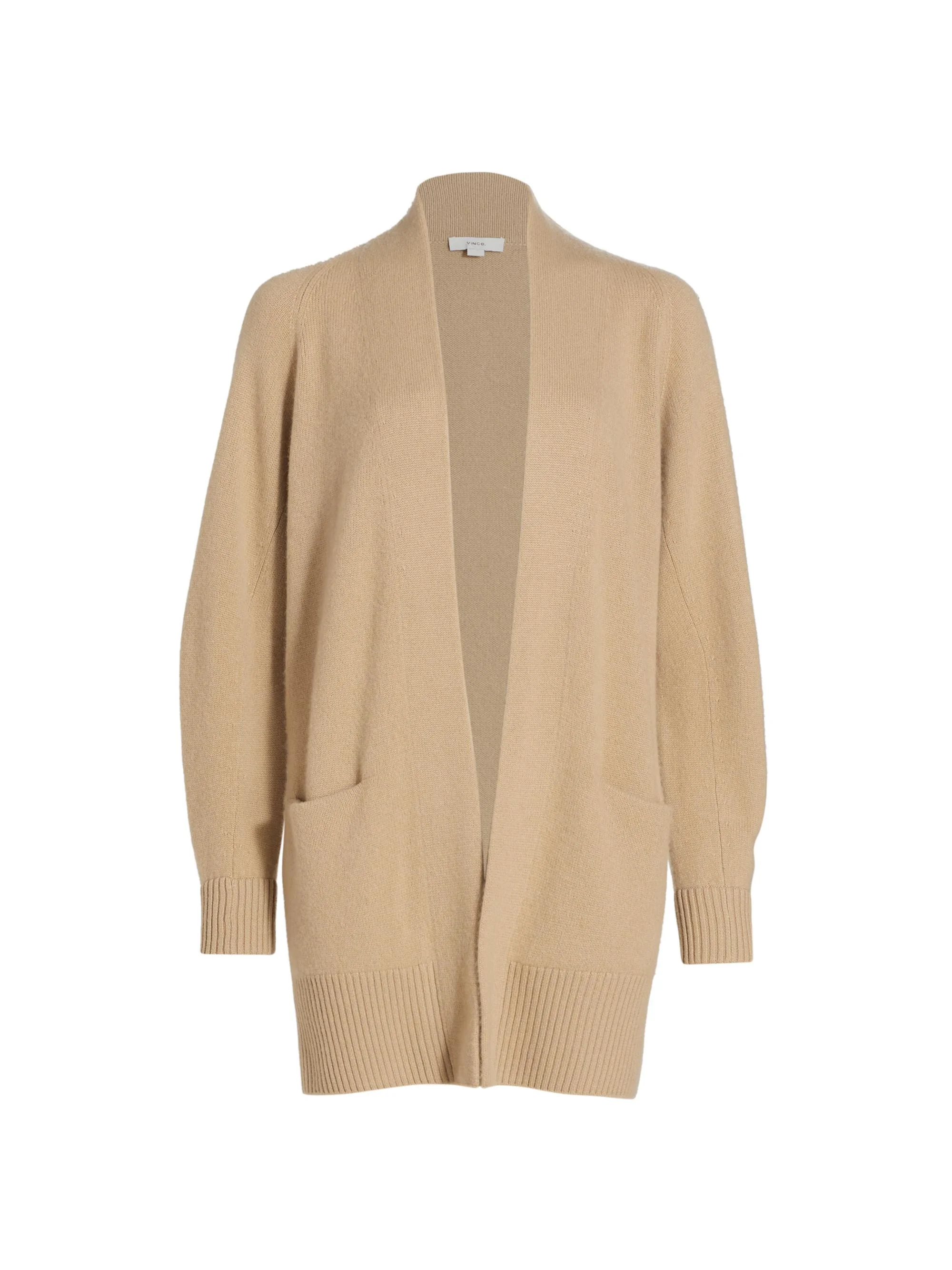 Women's Shawl Collar Cardigan - Camel - 1