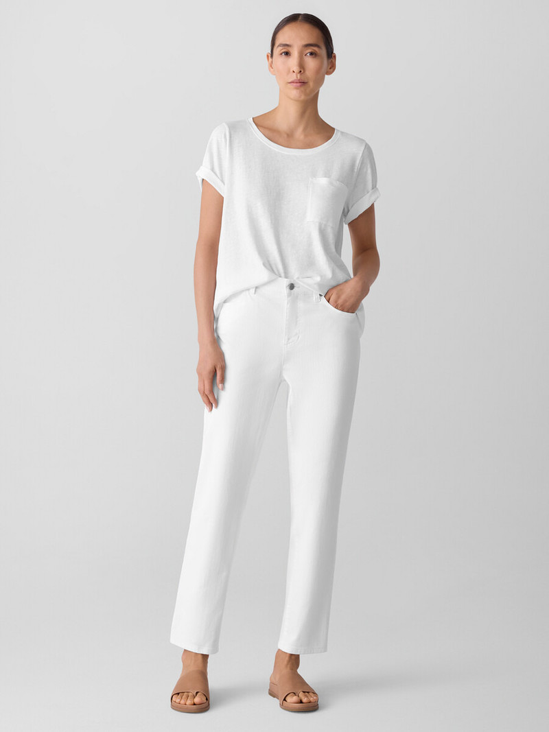 EILEEN FISHER Garment-Dyed Organic Cotton Denim Slim Jean outlook