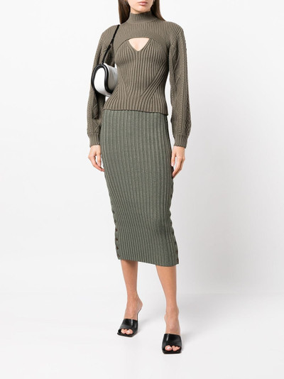 SIMKHAI ribbed-knit cut-out jumper outlook
