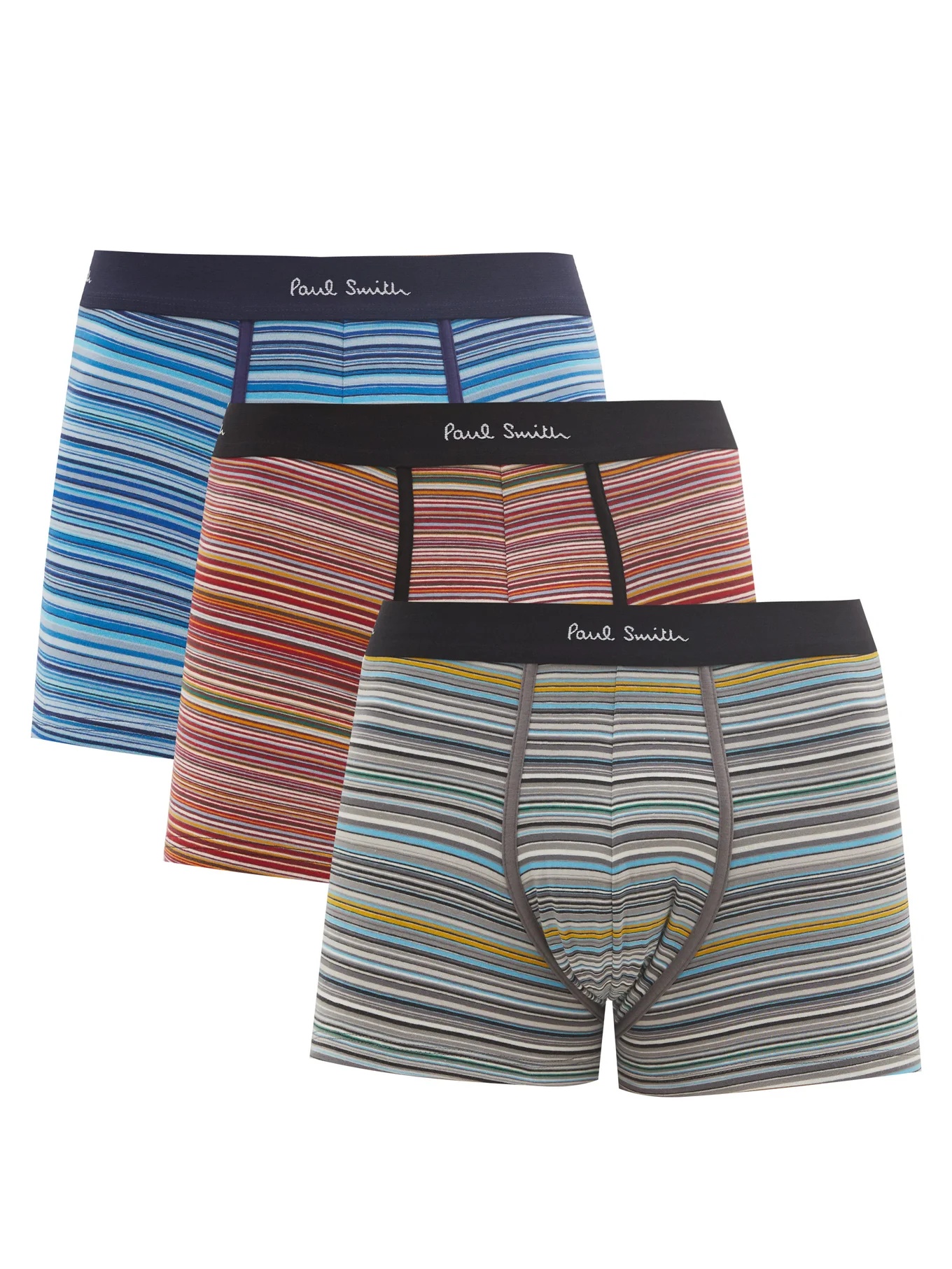 Pack of three striped stretch-cotton boxer briefs - 1