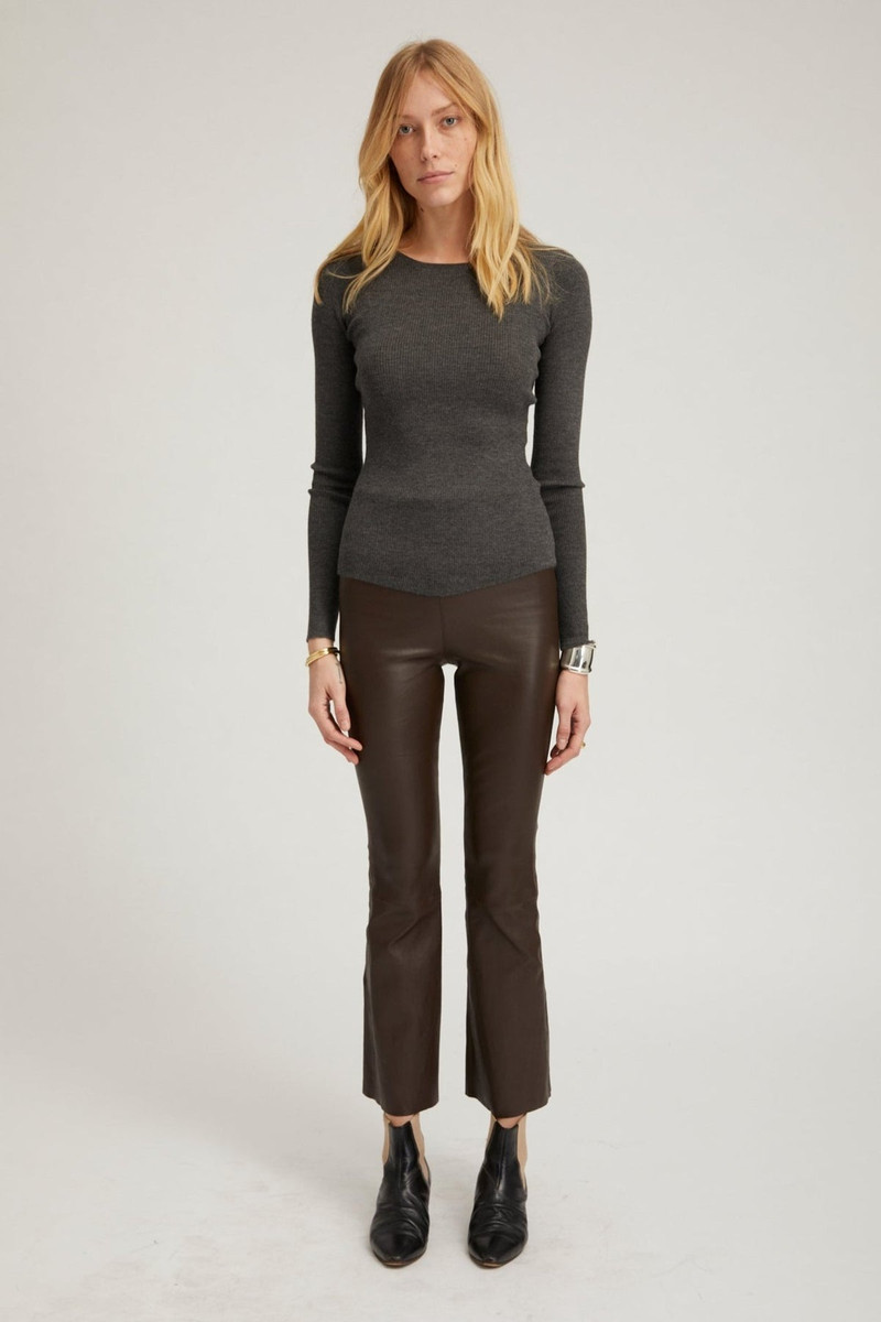 SPRWMN AMERICANO LEATHER ANKLE FLARE outlook
