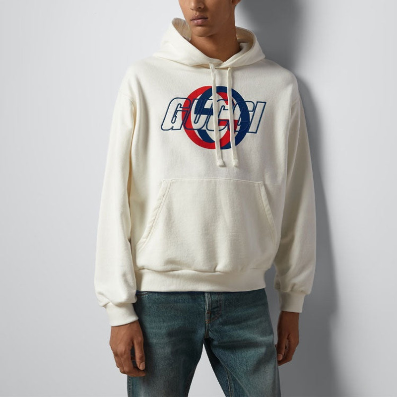 GUCCI Gucci Cotton Jersey Hooded Sweatshirt 'Off White' 770839-XJGA2-9314 outlook