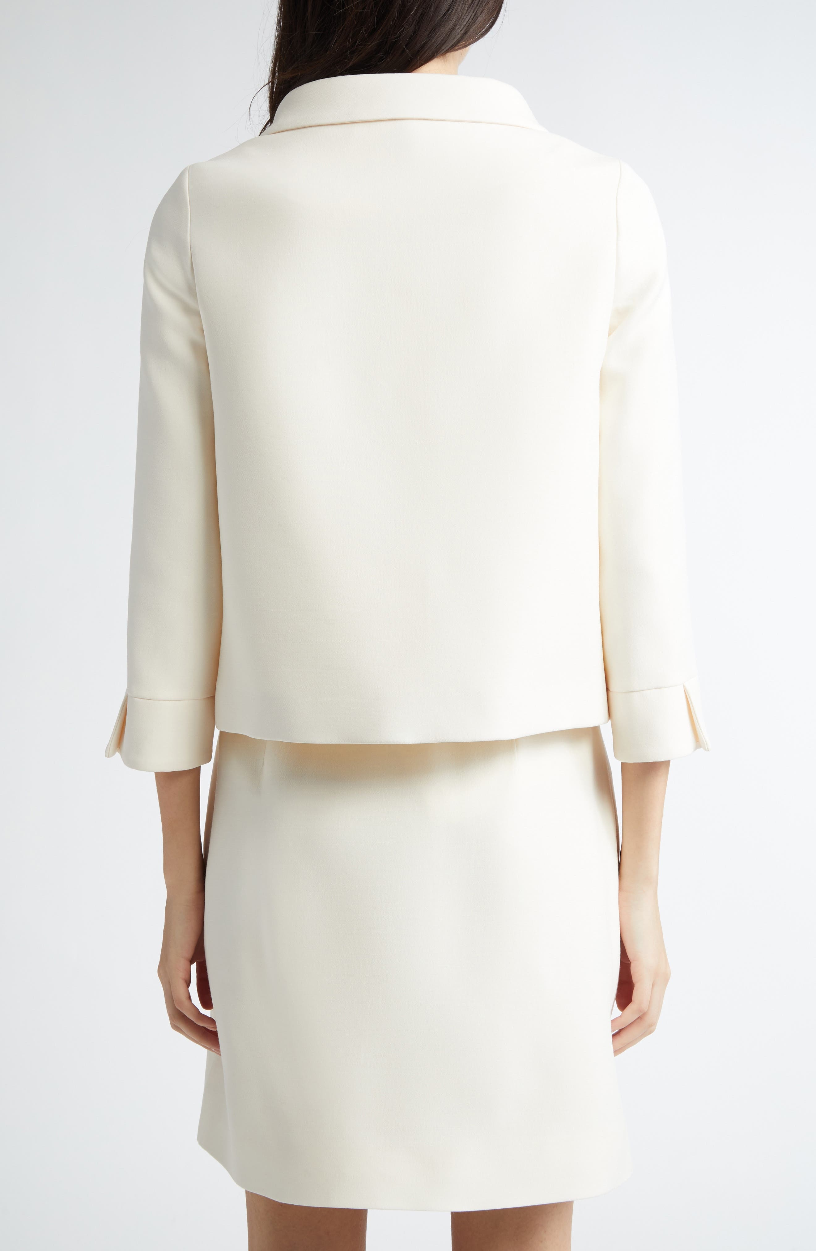 Valentino Garavani Crepe Couture Jacket in Ivory at Nordstrom - 3
