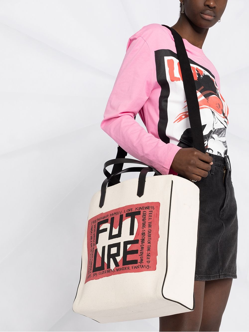 Future-print canvas shopper tote - 3