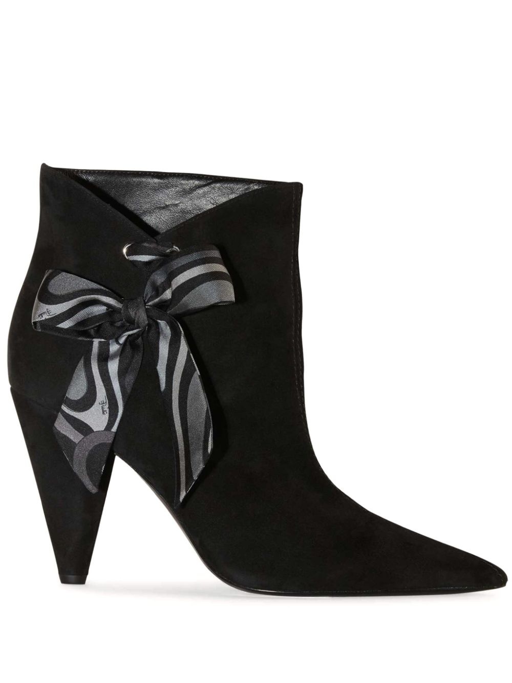 bow-embellished suede ankle boots - 1