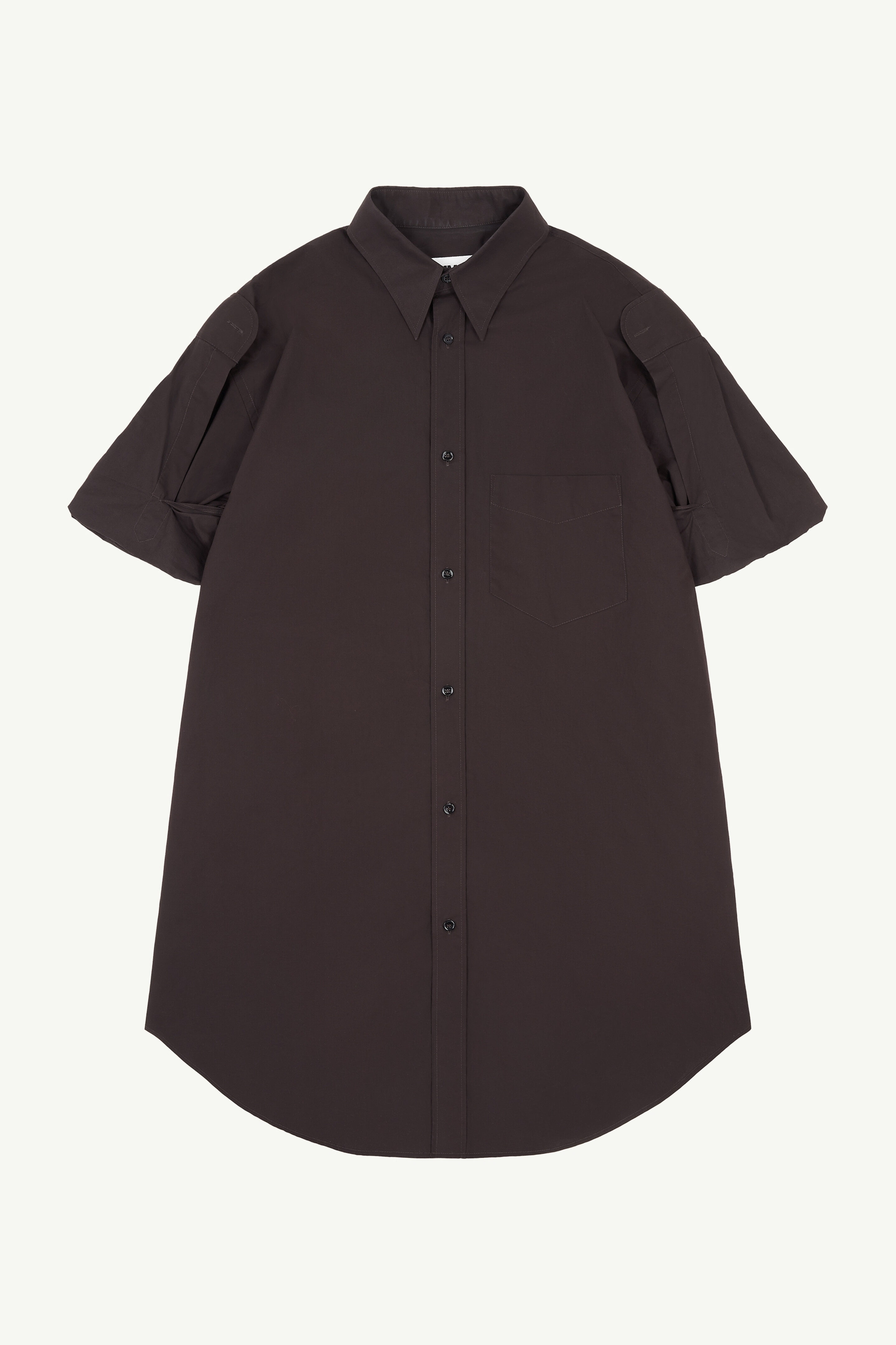 Turn-up sleeve shirt dress - 1