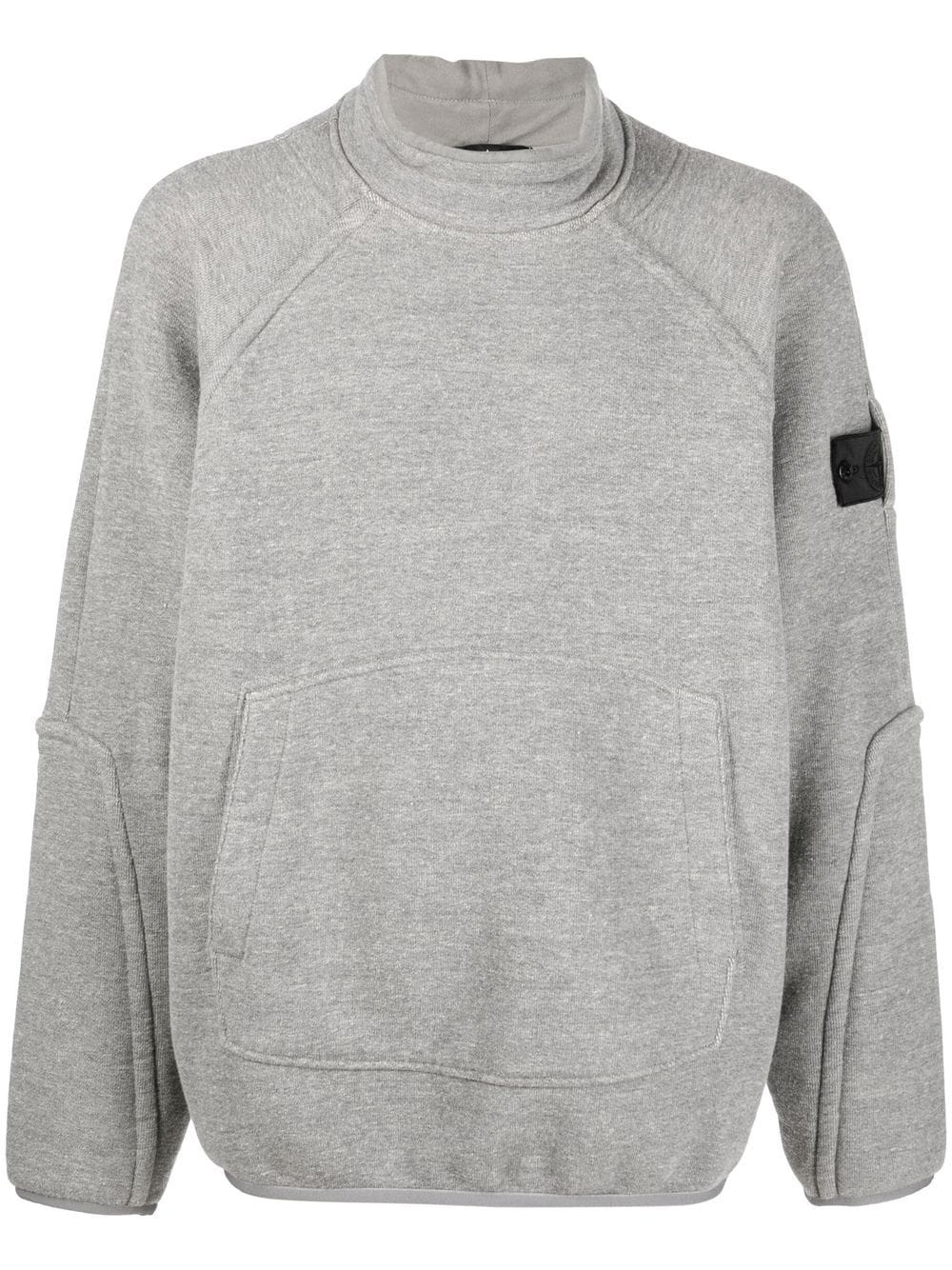 Compass-patch funnel-neck sweatshirt - 1