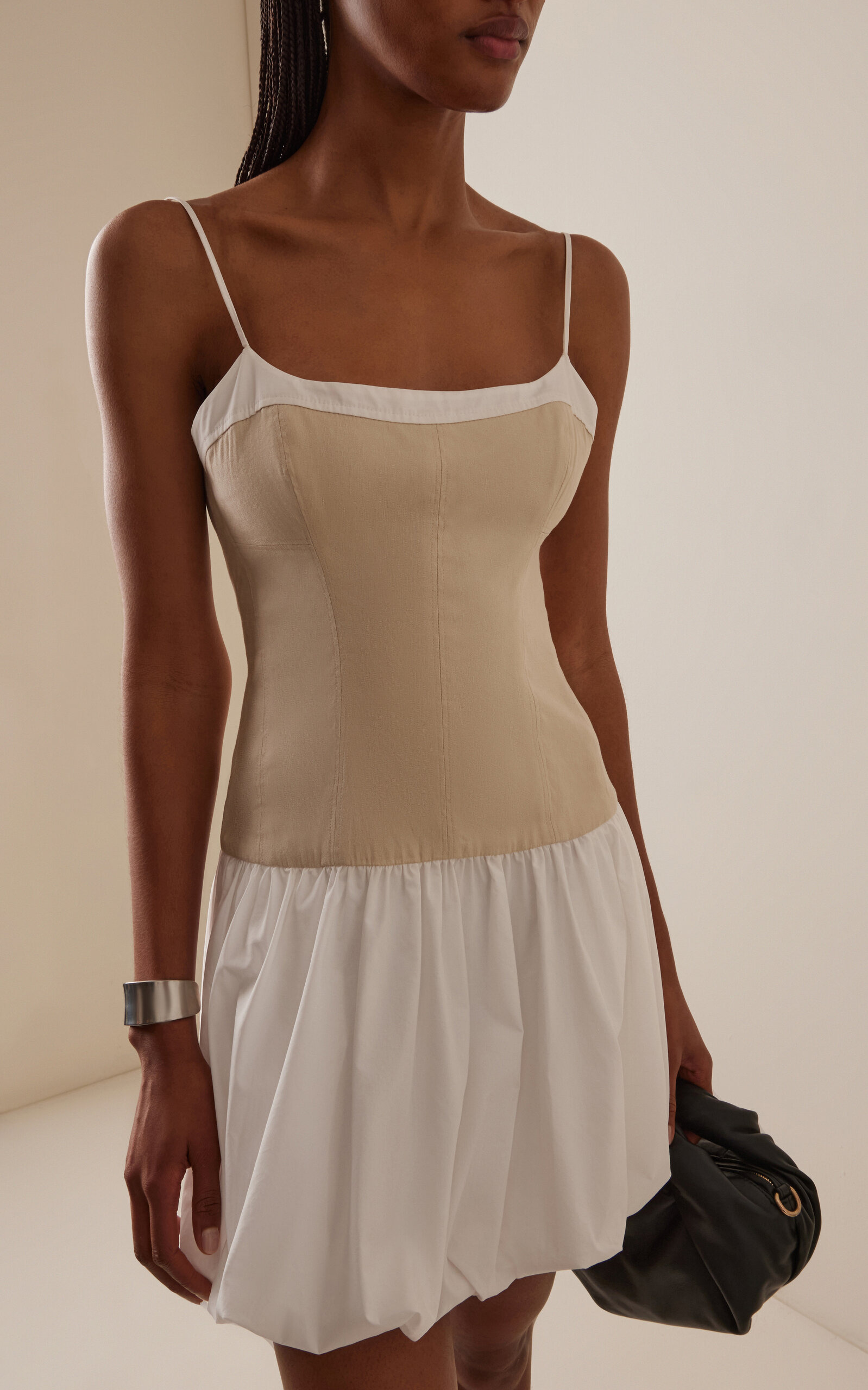 Fifi Linen-Blend Bubble Mini Dress neutral - 2
