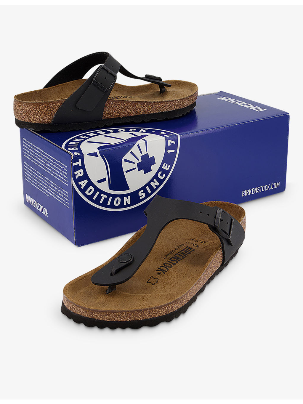 Branded-hardware faux-leather thong sandals - 5
