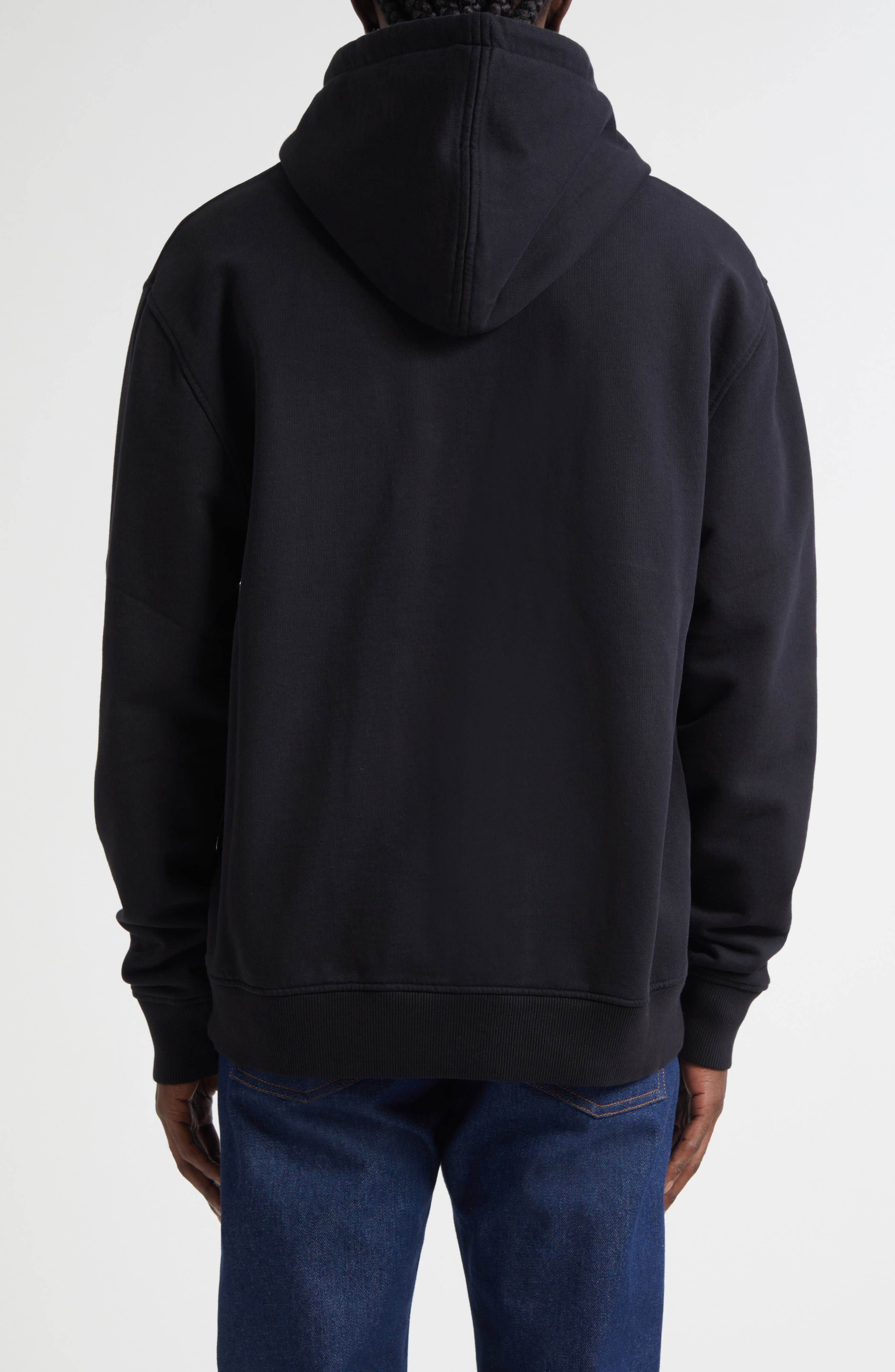 AMI PARIS Ami de Coeur Logo Embroidered Zip Hoodie in 001 Noir at Nordstrom - 2