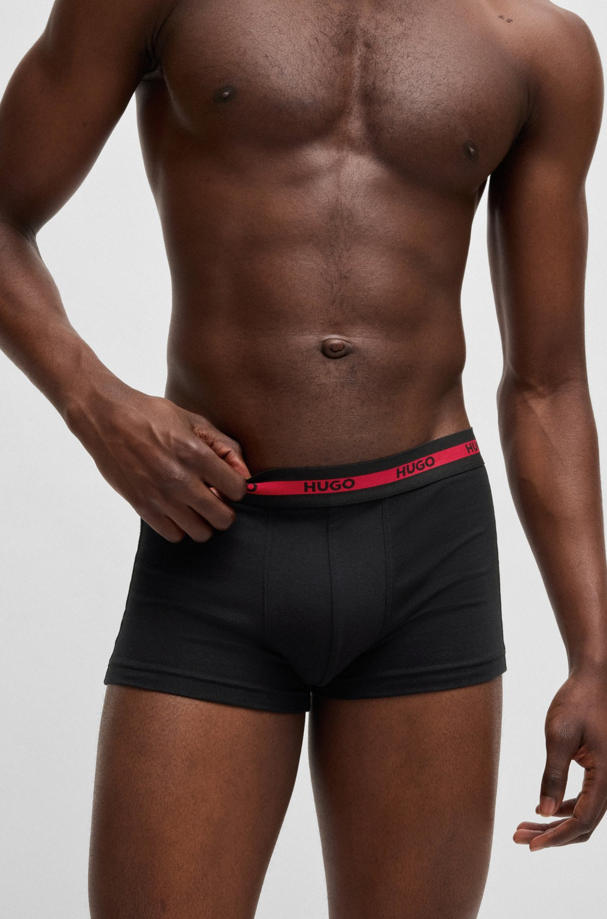 THREE-PACK OF STRETCH-COTTON TRUNKS WITH LOGO WAISTBANDS - 5