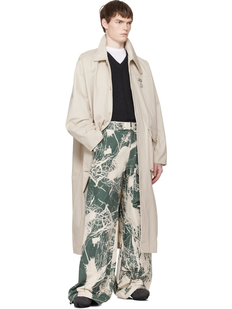 REESE COOPER® Beige Cotton Herringbone Overcoat outlook