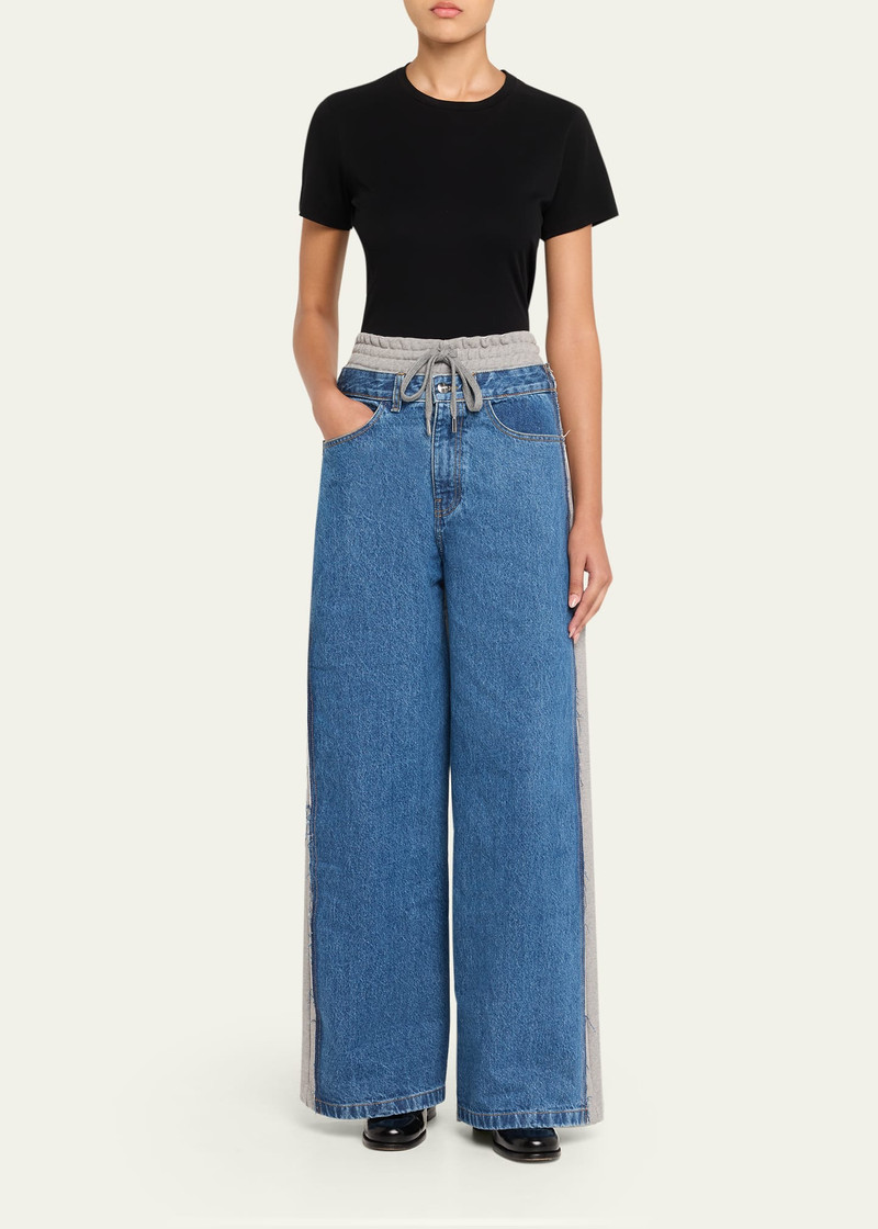 Monse Denim Combo Sweatpants outlook