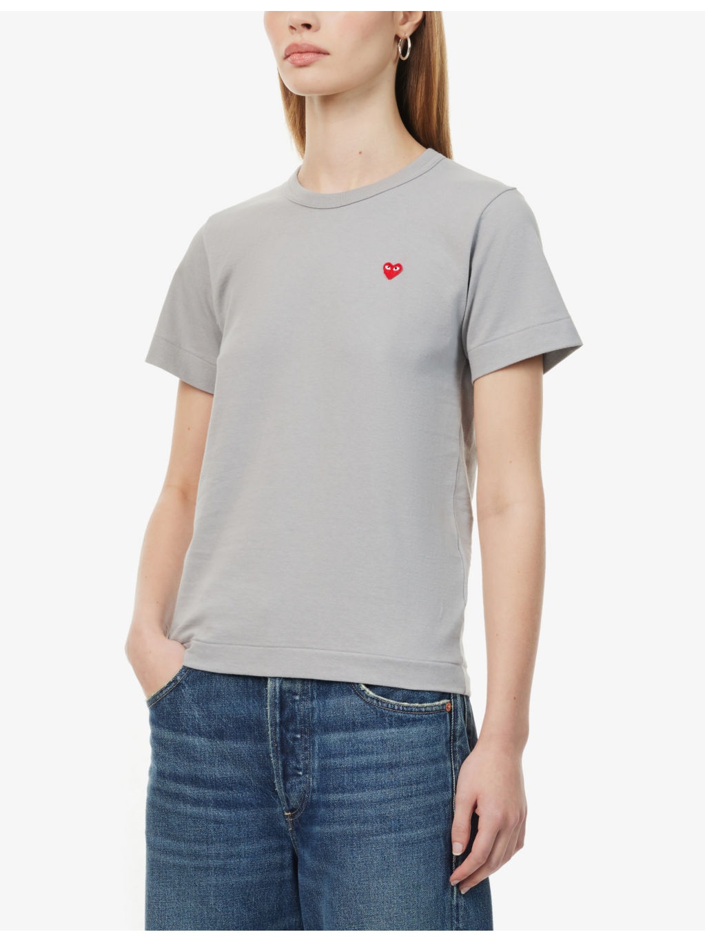 Heart logo-embroidered cotton-jersey T-shirt - 3